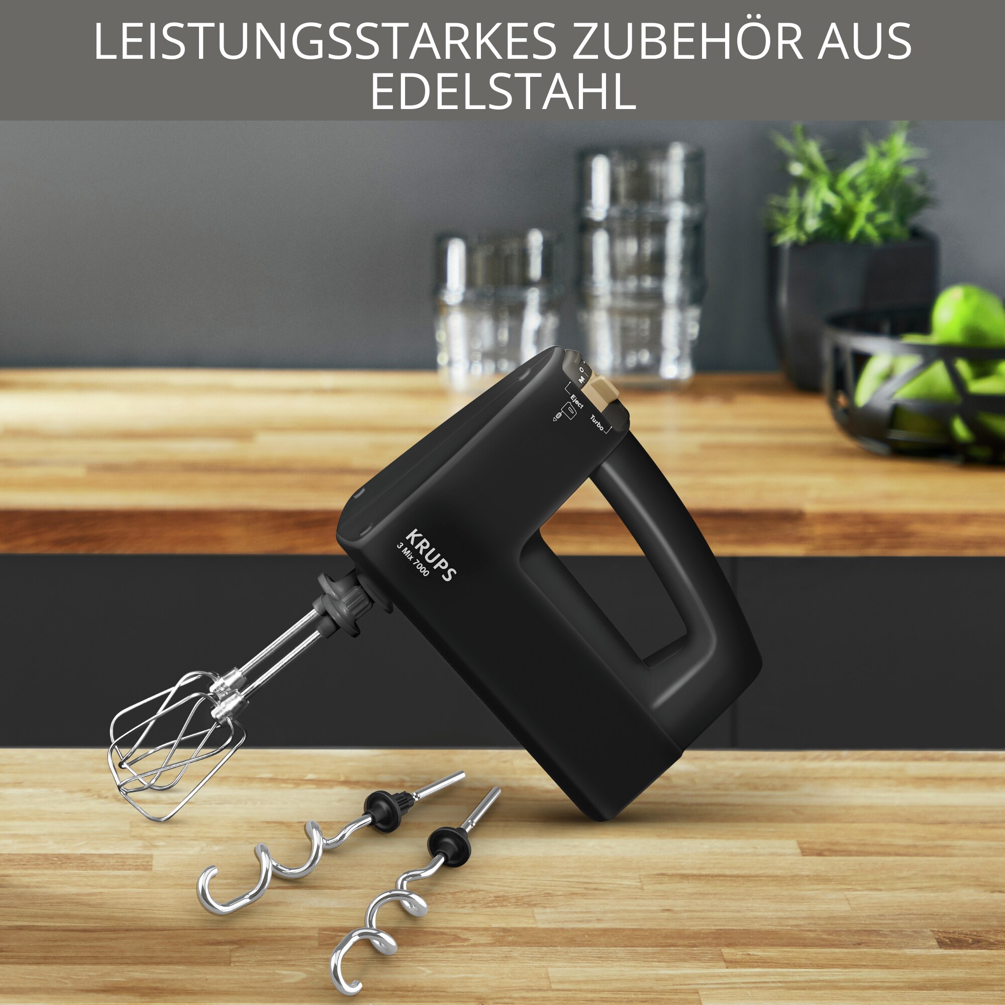 Krups F60858 3Mix 7000 60 Jahre Edition Handmixer 500 Watt schwarz