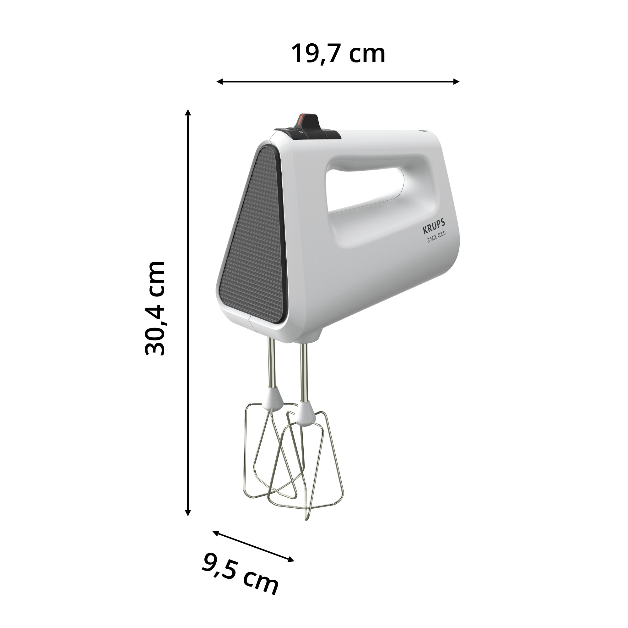 Krups GN4001 3Mix 4000 Handmixer 450 Watt weiß