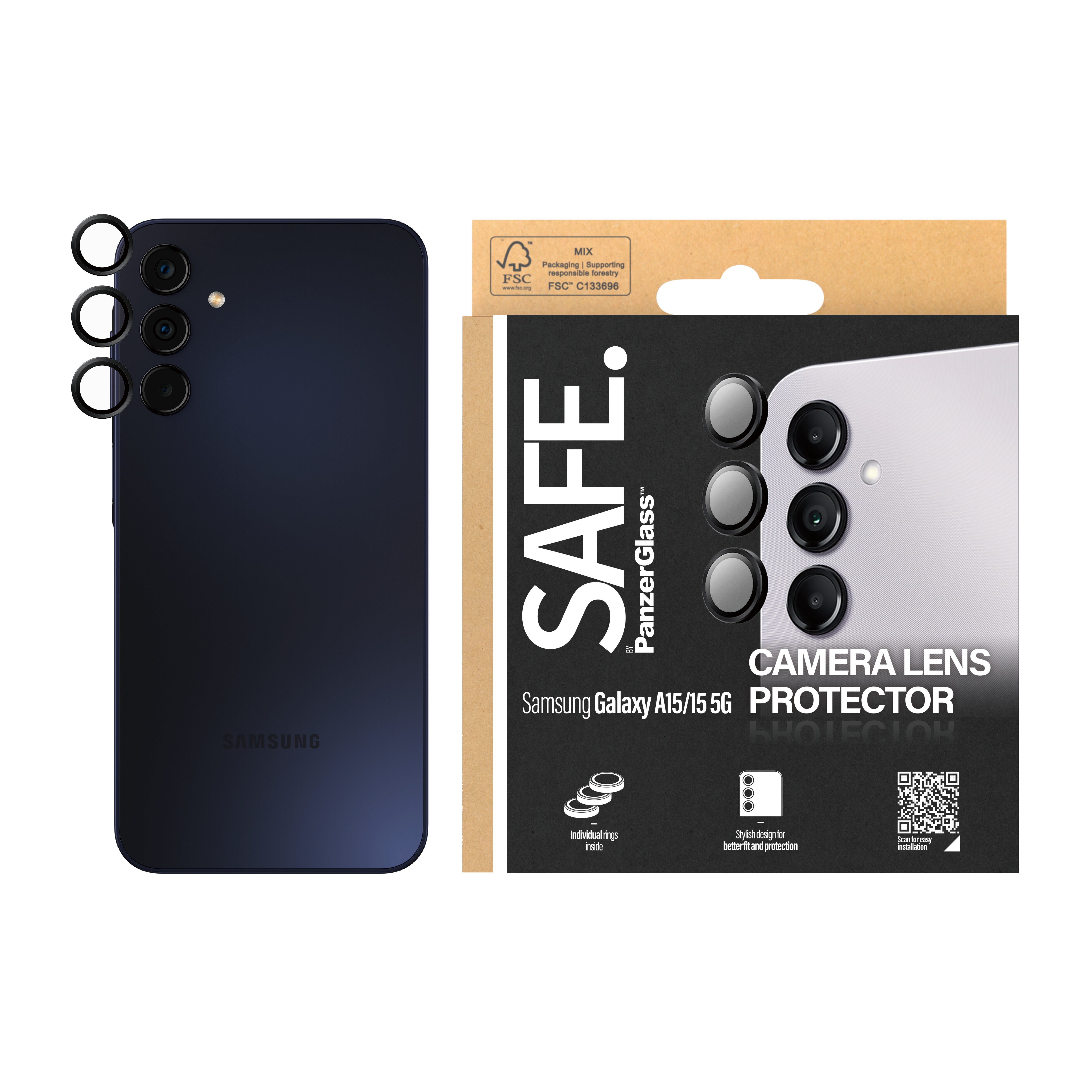 PanzerGlass SAFE Kameraschutz Samsung Galaxy A15/A15 5G Schwarz