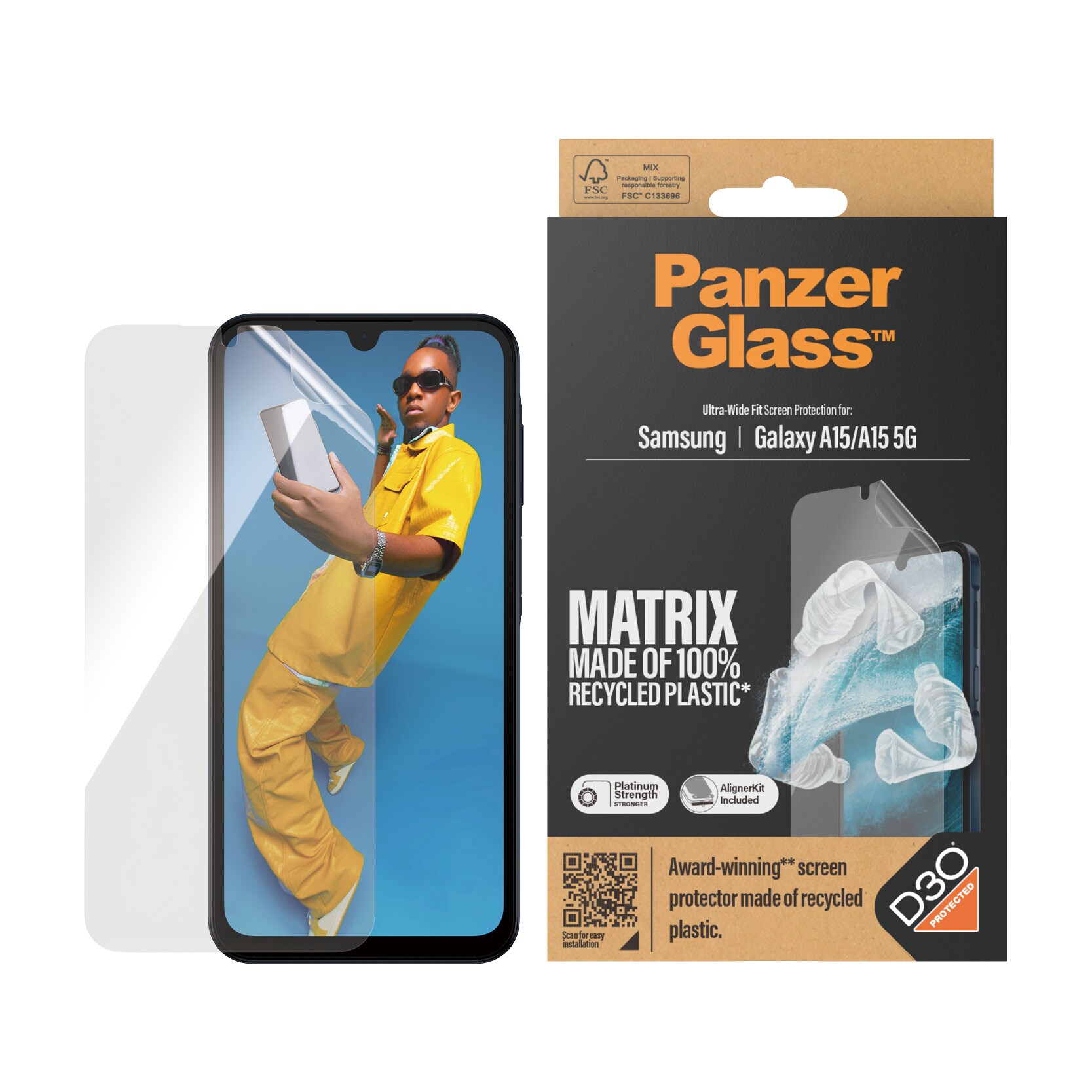 PanzerGlass MATRIX Screen Protector mit D3O Samsung Galaxy A15/A15 5G