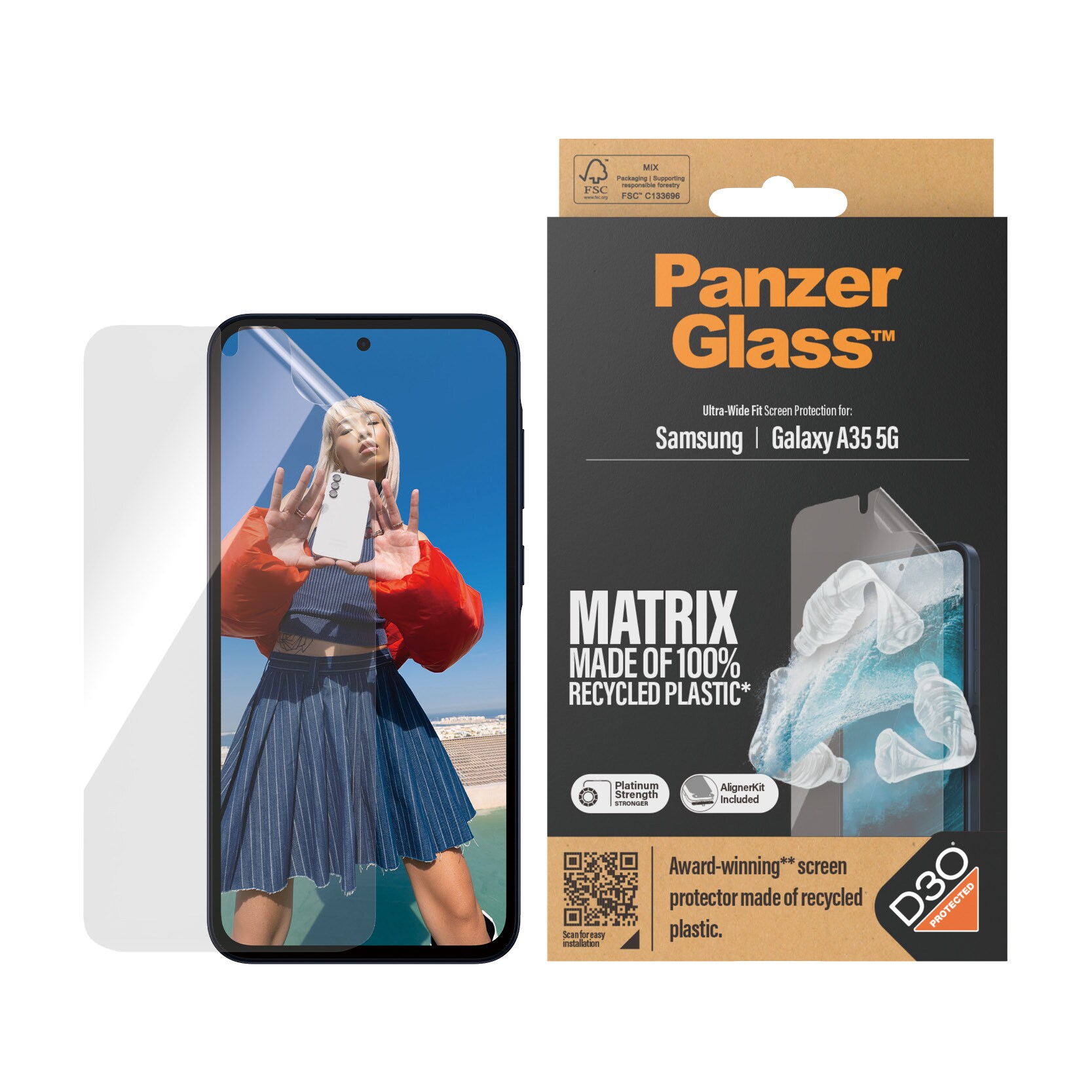 PanzerGlass MATRIX Screen Protector mit D3O Samsung Galaxy A35 5G