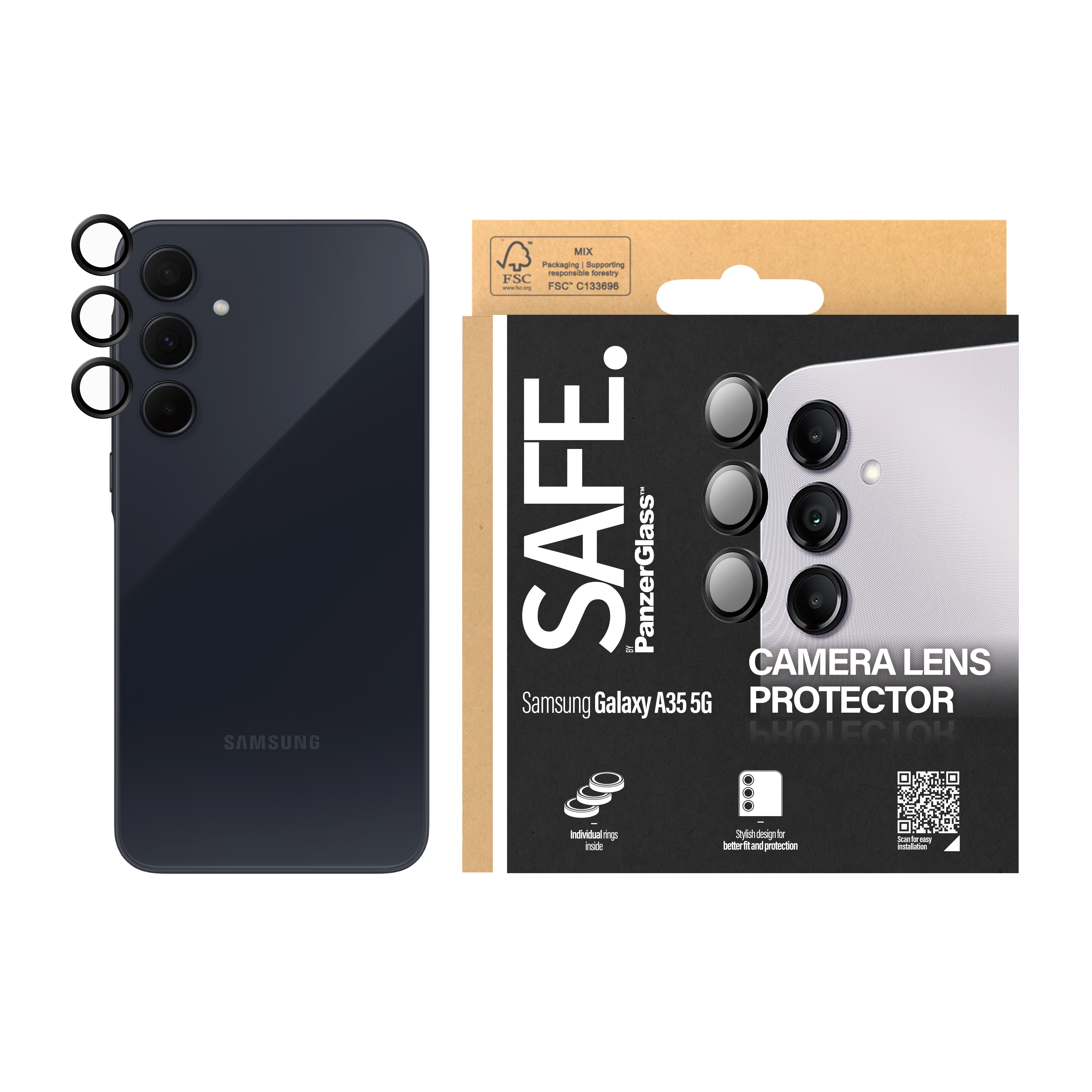 PanzerGlass SAFE Kameraschutz Samsung Galaxy A35 5G Schwarz