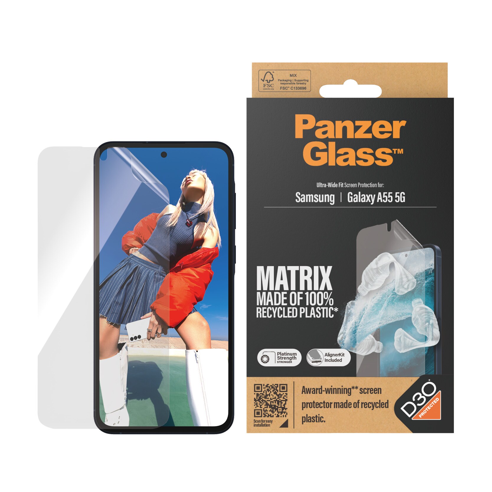 PanzerGlass MATRIX Screen Protector mit D3O Samsung Galaxy A55 5G