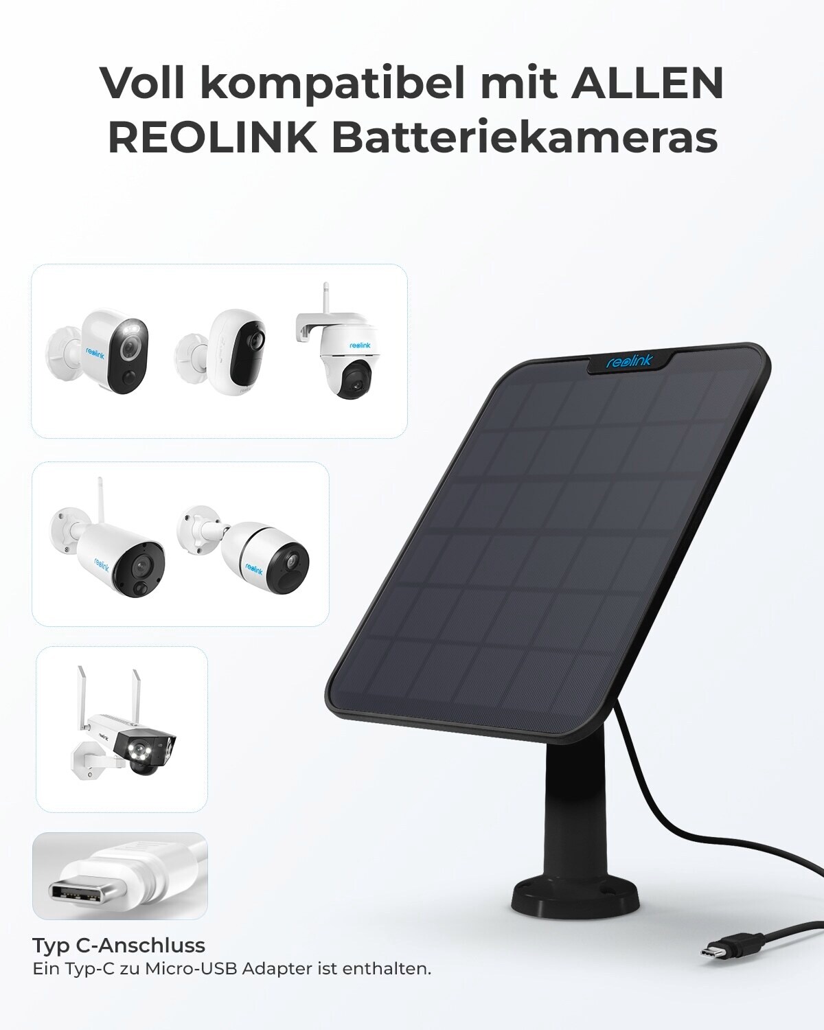 Reolink 6W Solarpanel schwarz