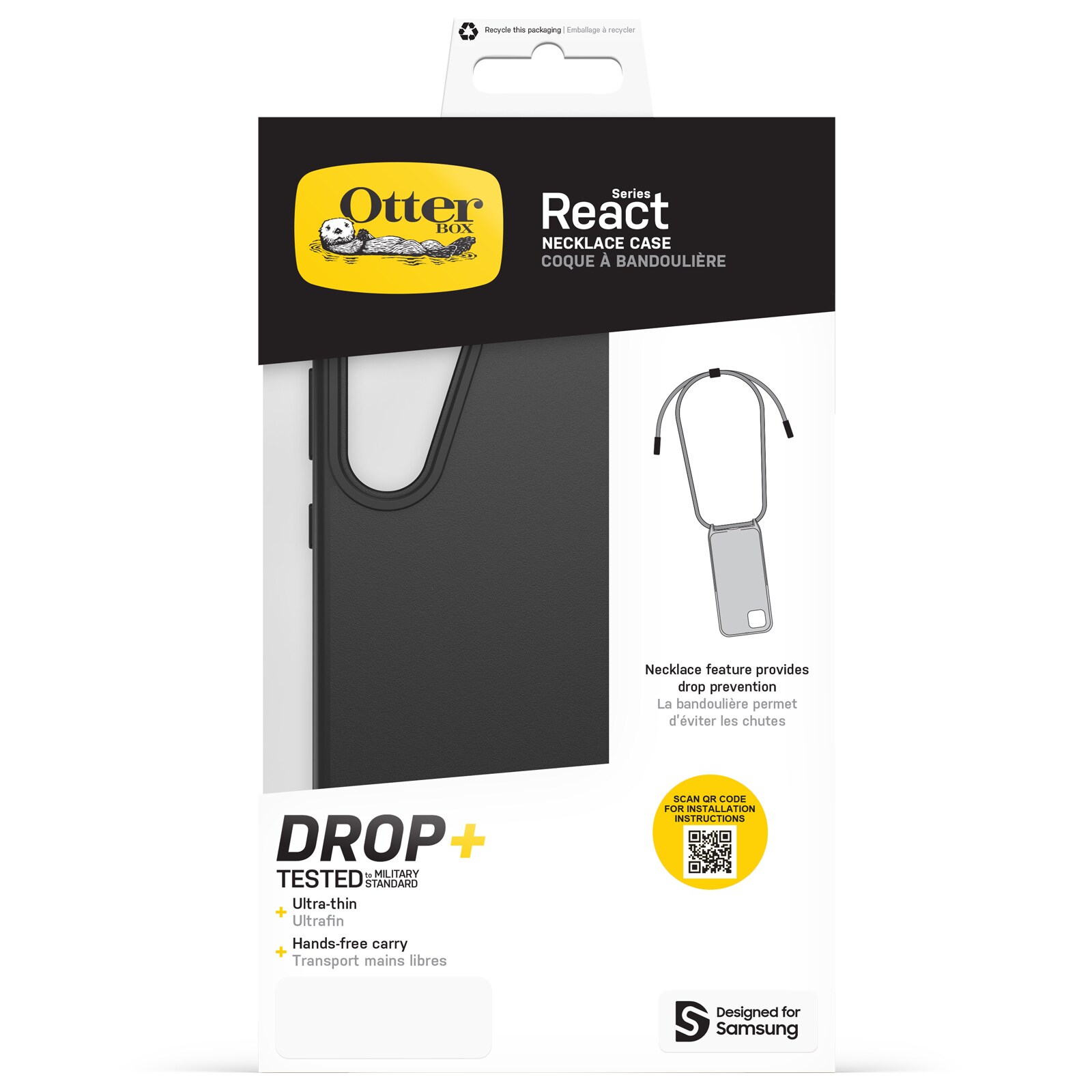 OtterBox React Necklace Samsung Galaxy A35 5G - black Schutzhülle Trageschnur