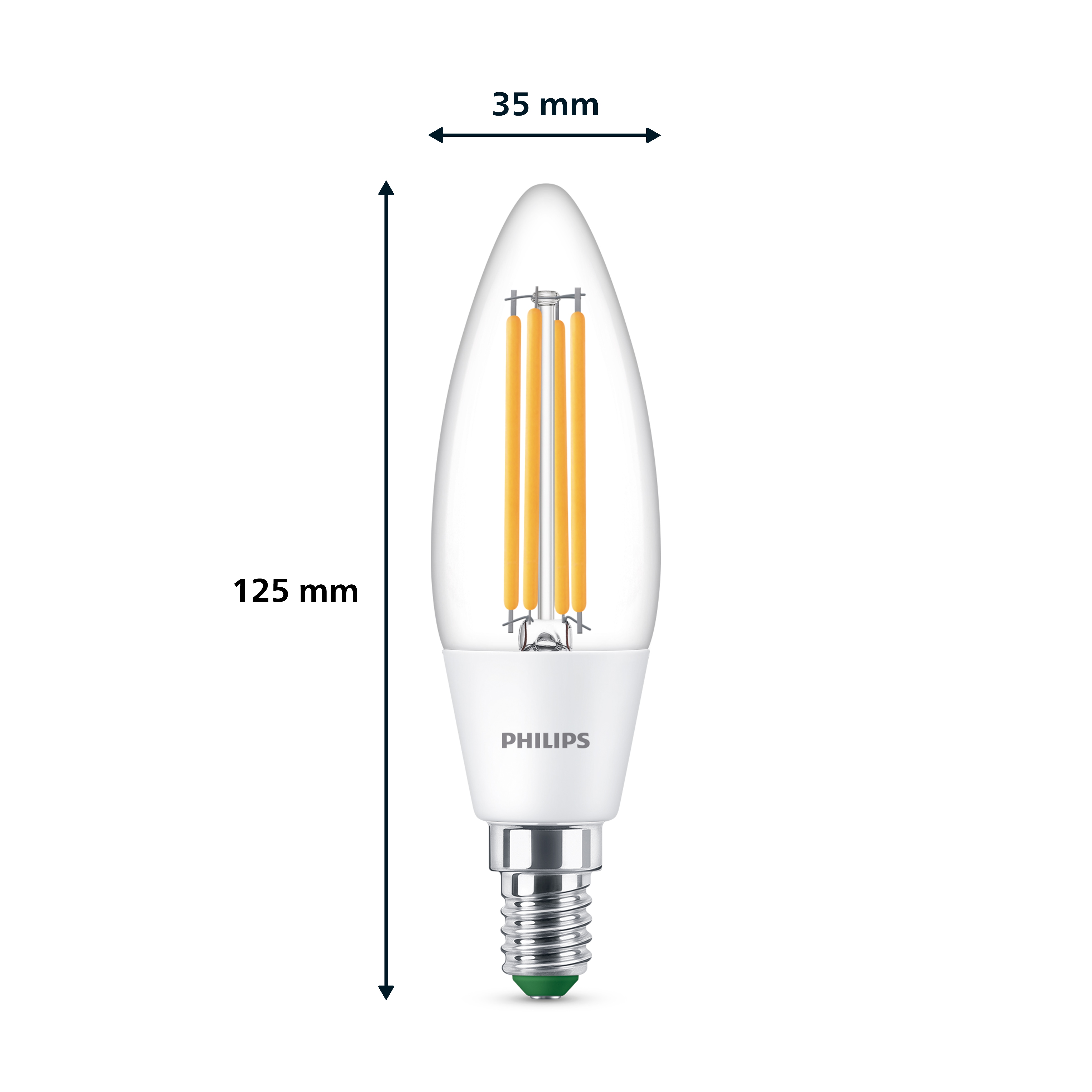 Philips Classic LED Lampe mit 40W, E14 Sockel, Klar, Warmwhite (2700K)