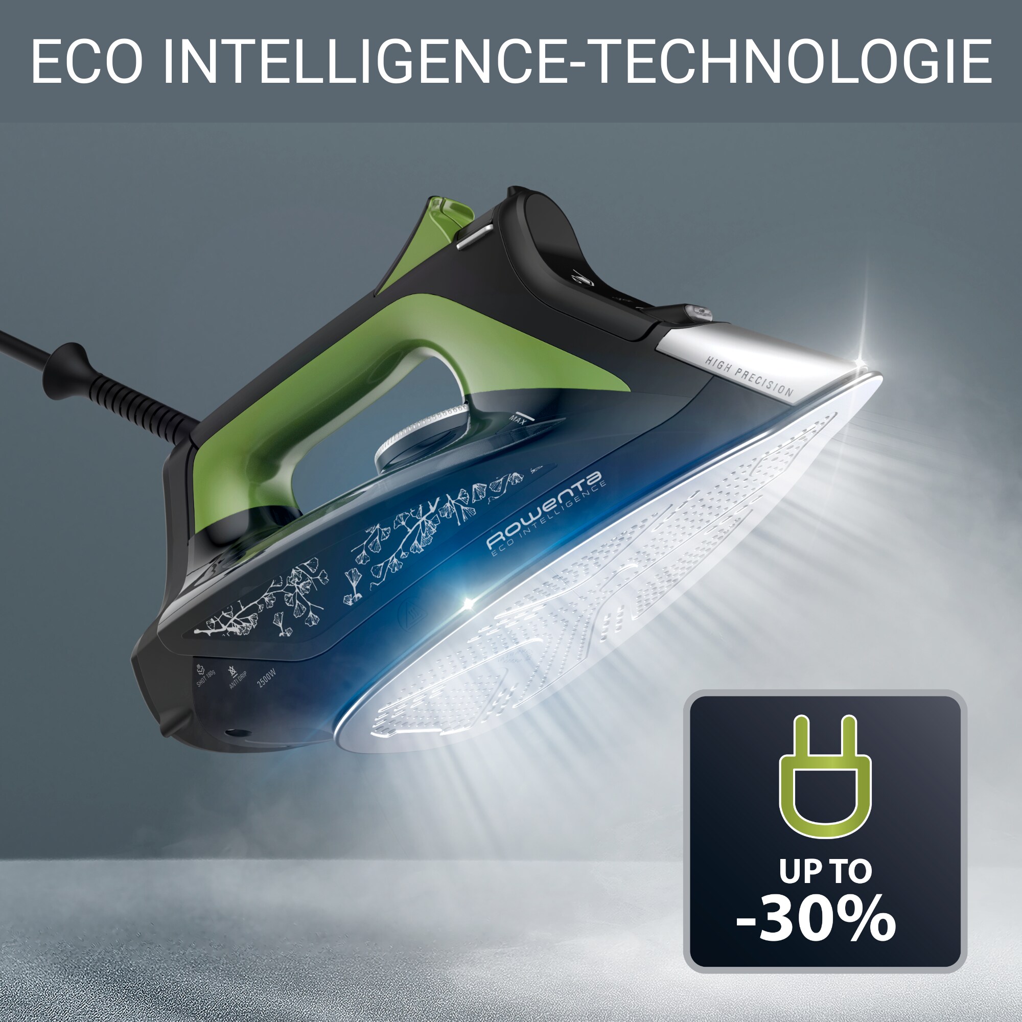 Rowenta DW 6330 Eco Intelligence Dampfbügeleisen schwarz/grün