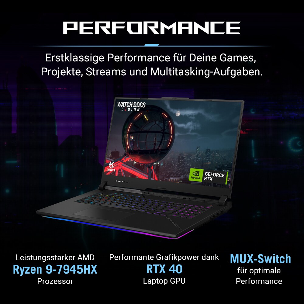 ASUS ROG Strix SCAR 17 G733PYV-LL067W R9-7945HX3D 32GB/1TB SSD 17"WQHD RTX4090