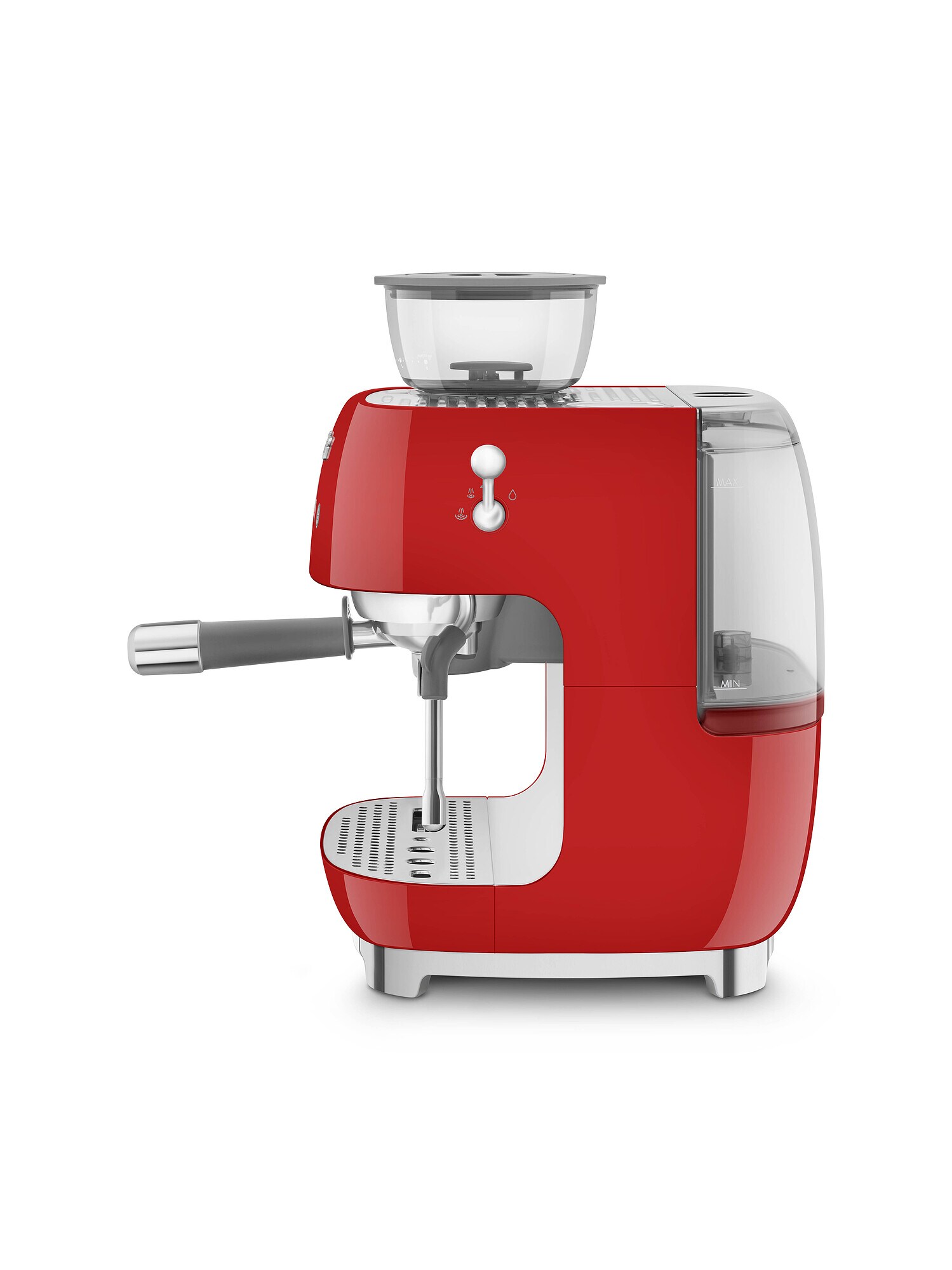 SMEG EGF03RDEU 50s Style Siebträgermaschine mit Kaffeemühle Rot