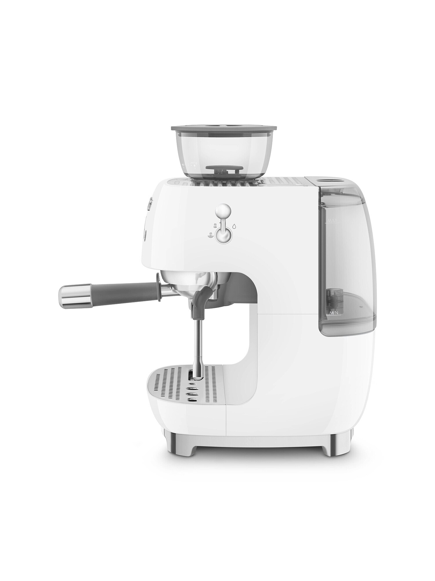 SMEG EGF03WHEU 50s Style Siebträgermaschine mit Kaffeemühle Weiß