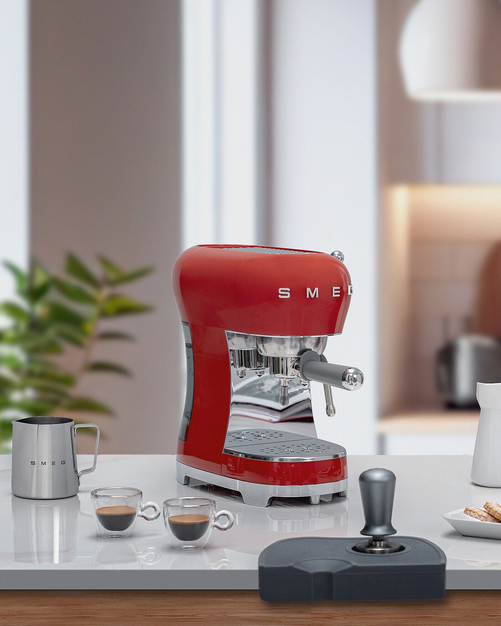 SMEG ECF02RDEU 50s Style Espresso-Kaffemaschine Rot