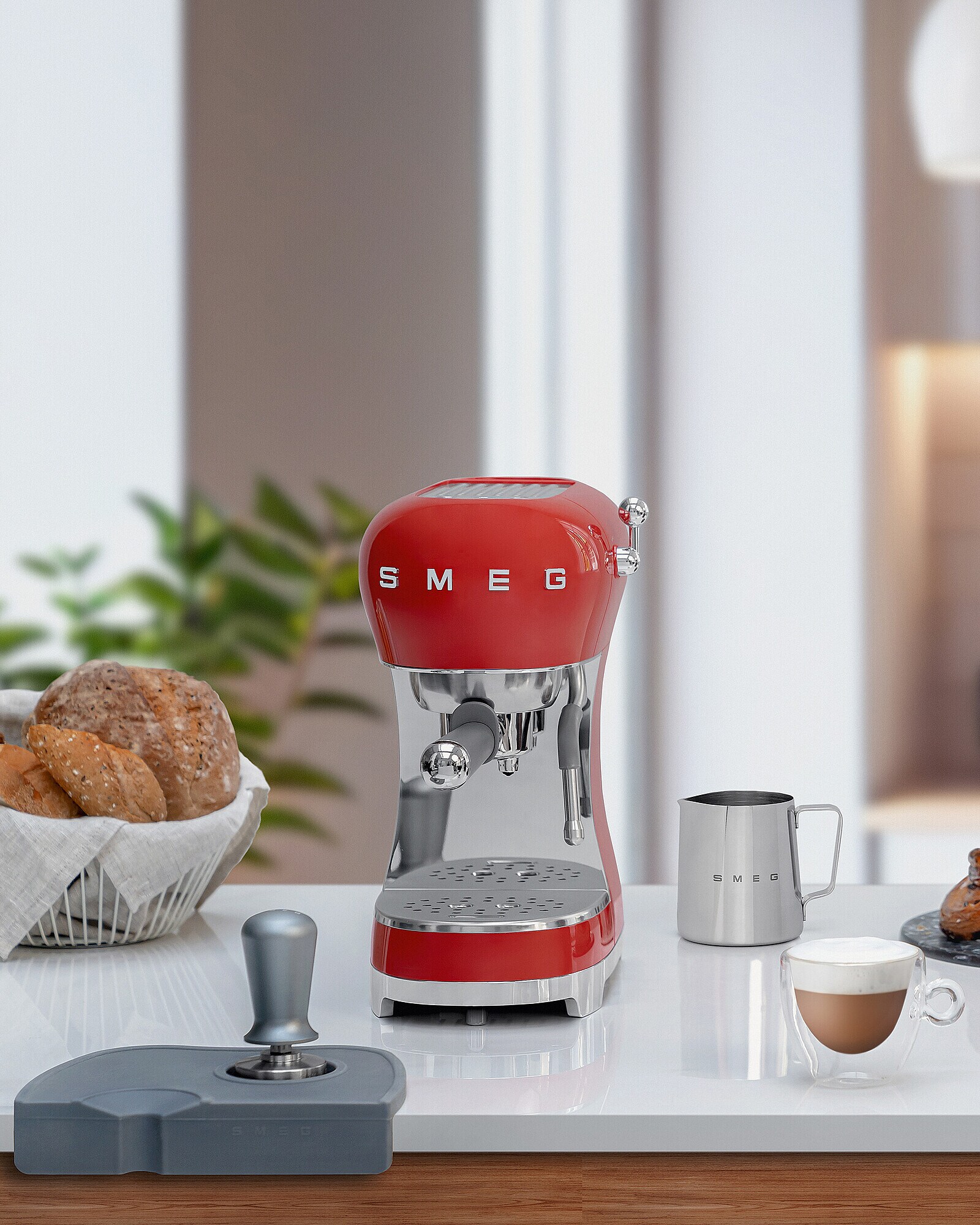 SMEG ECF02RDEU 50s Style Espresso-Kaffemaschine Rot