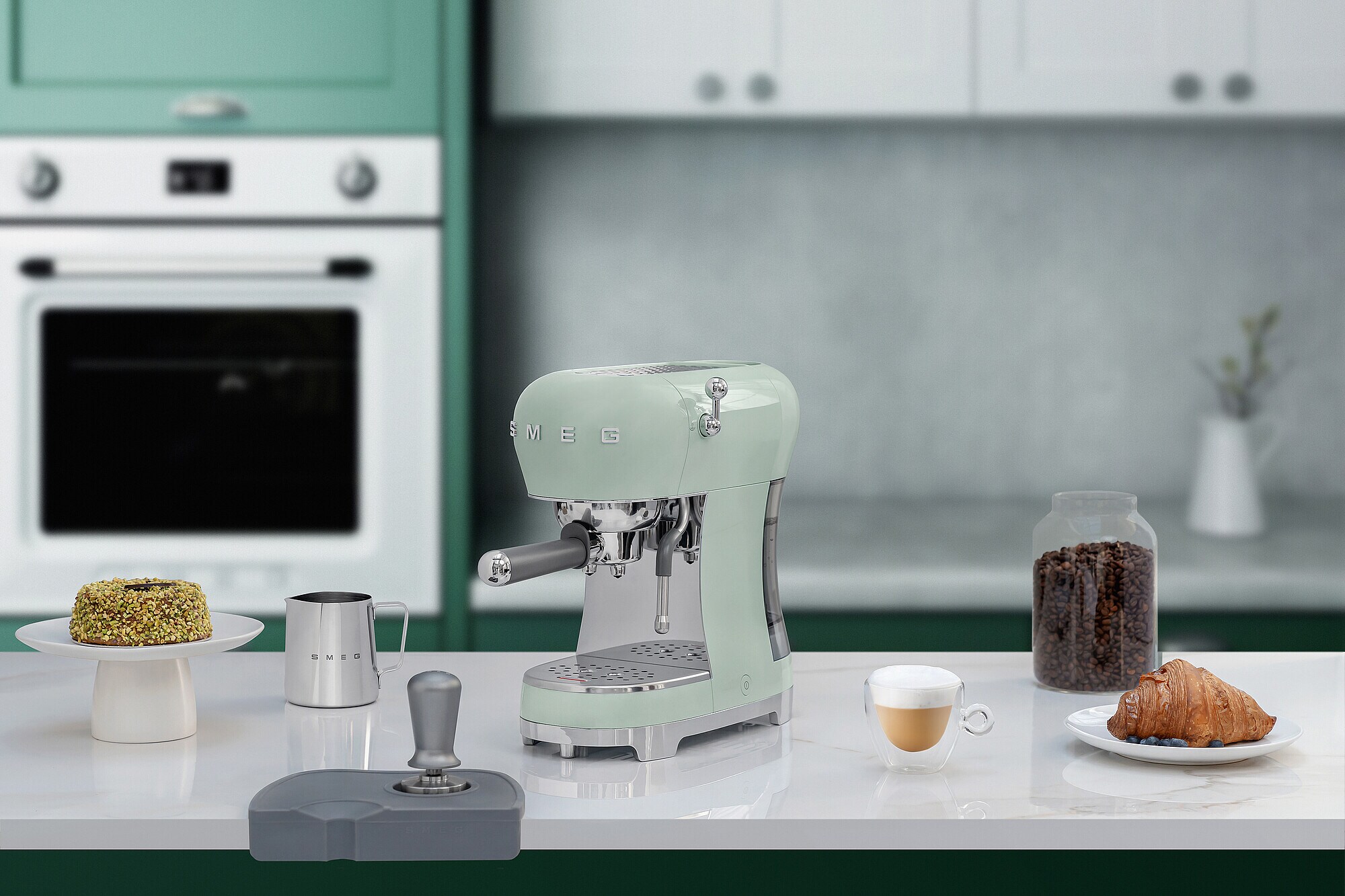 SMEG ECF02PGEU 50s Style Espresso-Kaffemaschine Pastellgrün