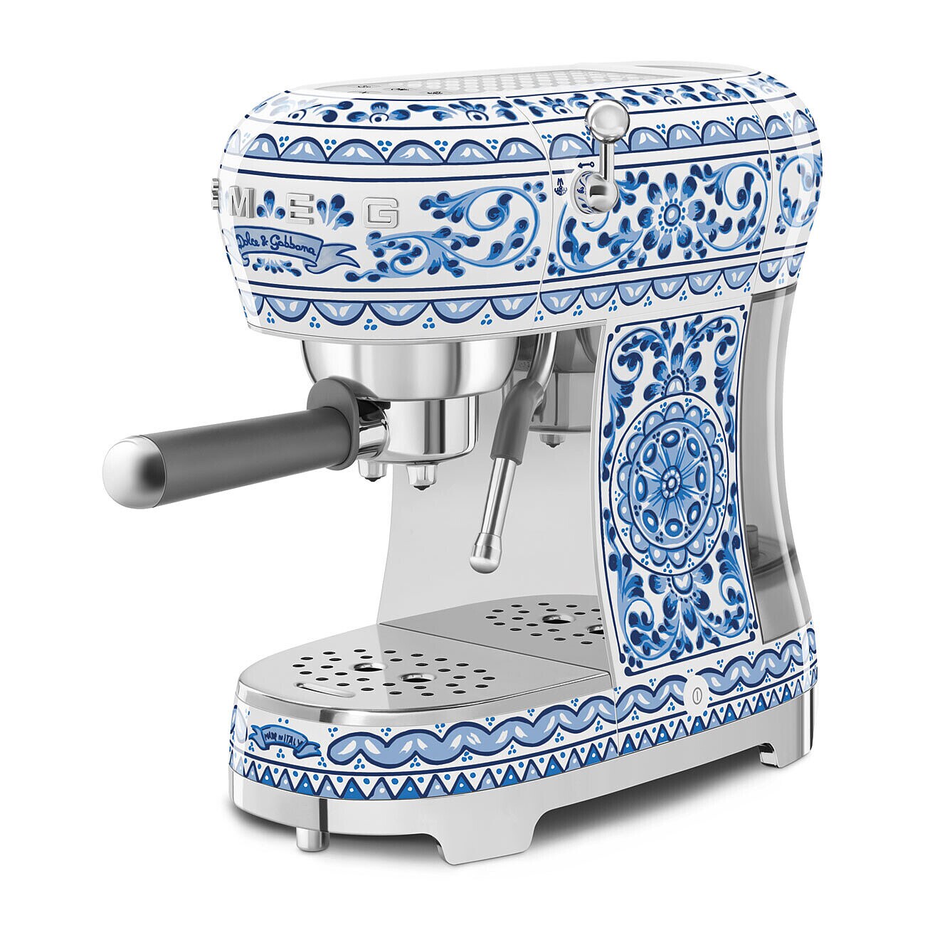 SMEG ECF02DGBEU Dolce &amp; Gabbana Espresso-Kaffeemaschine Blu Mediterraneo