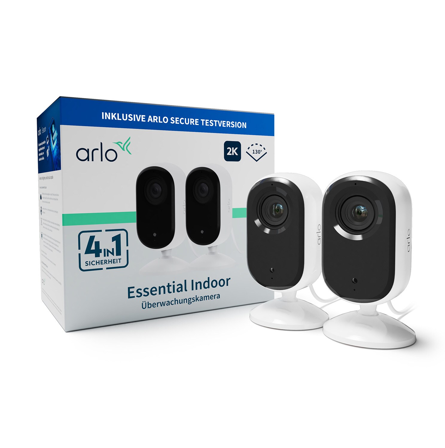 Arlo Essential 2 2K Indoor Kamera - 2er Set weiß