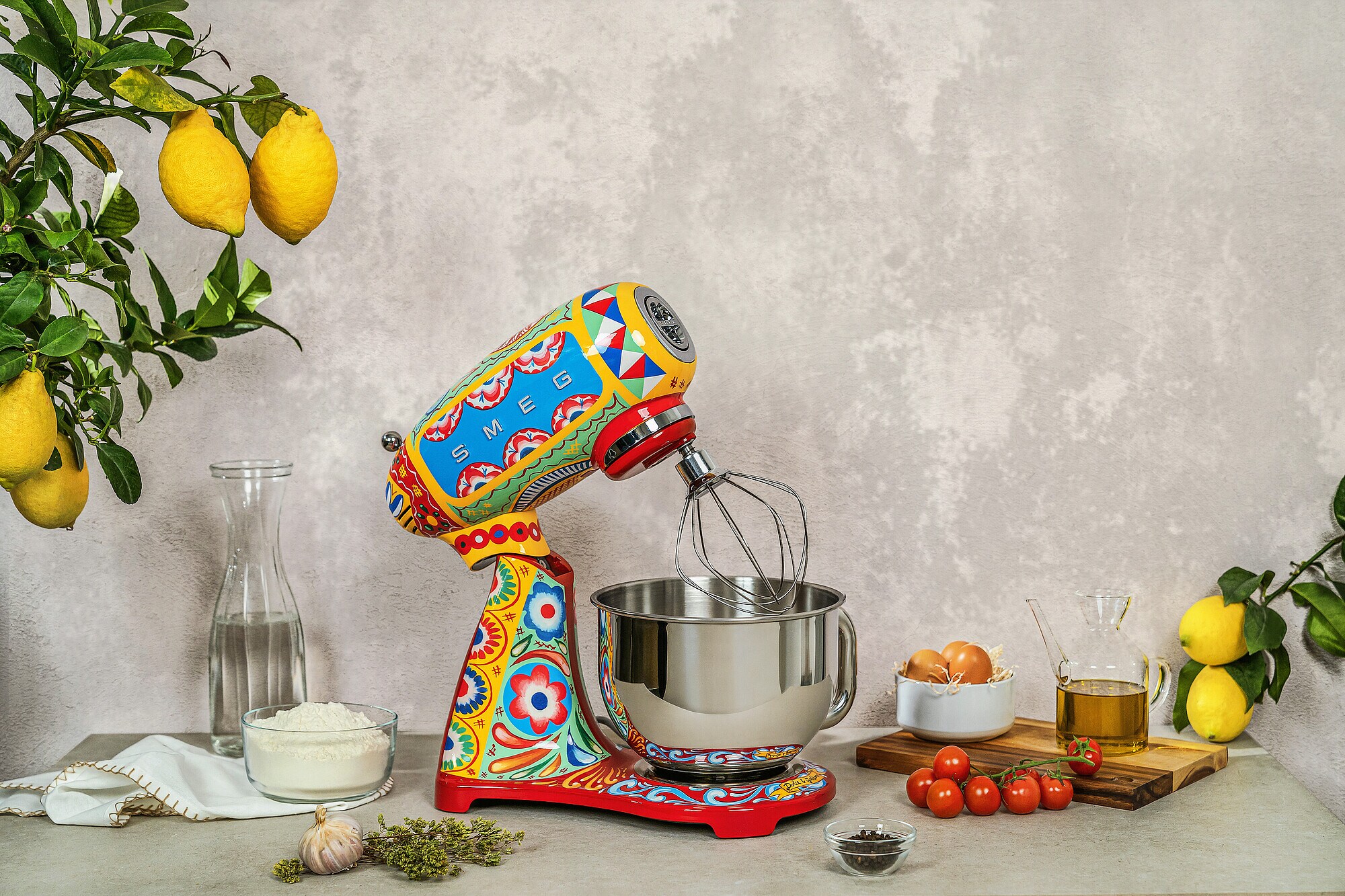 SMEG SMF03DGEU Dolce &amp; Gabbana Küchenmaschine Sicily is my love