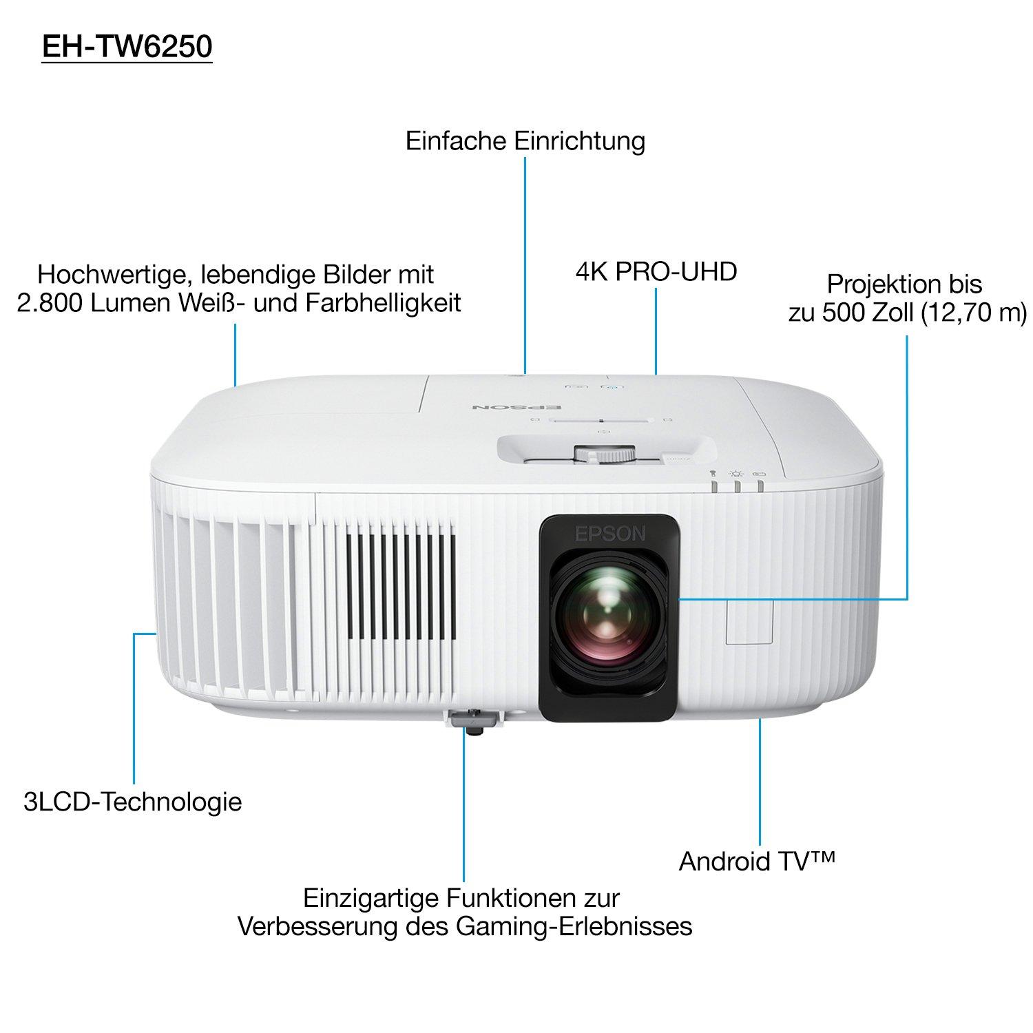 EPSON EH-TW6250 3-LCD Heimkino 2800 Lumen 35.000:1 4K Projektor