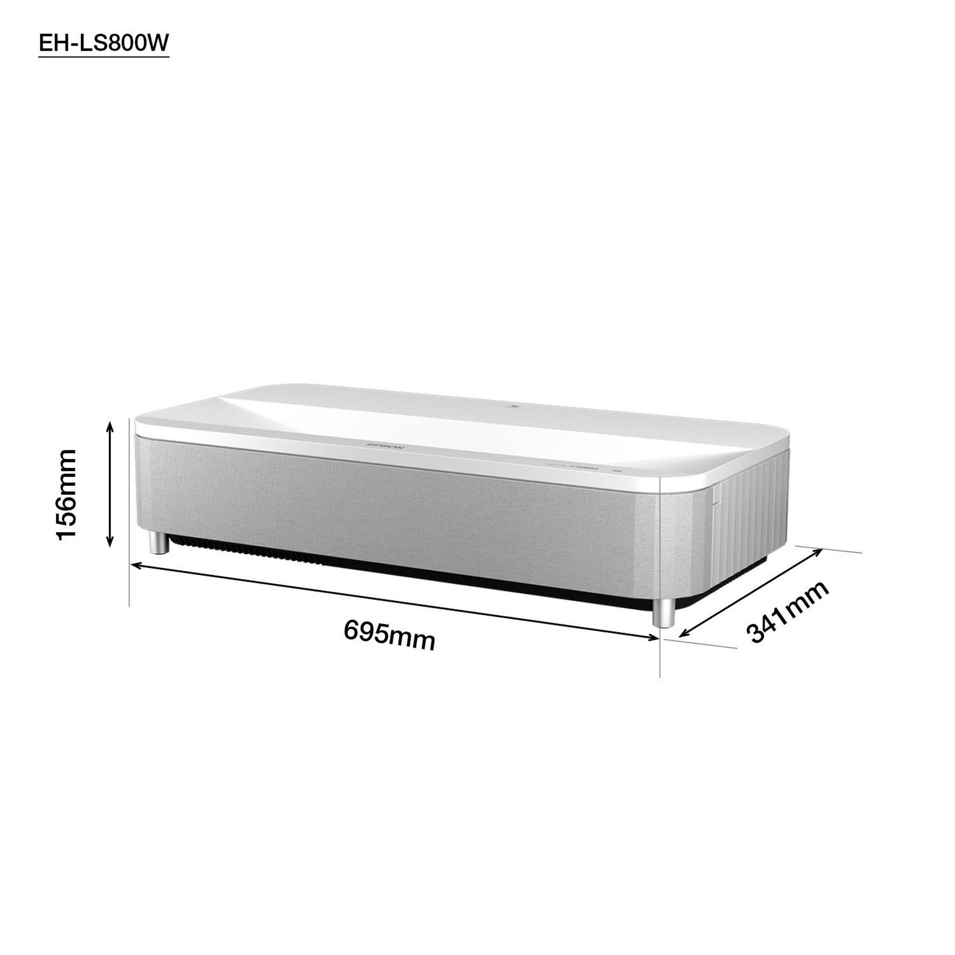 Epson EH-LS800W 3LCD Ultrakurzdist. Pojektor 4000 Lumen 4K PRO-UHD HDMI Weiß