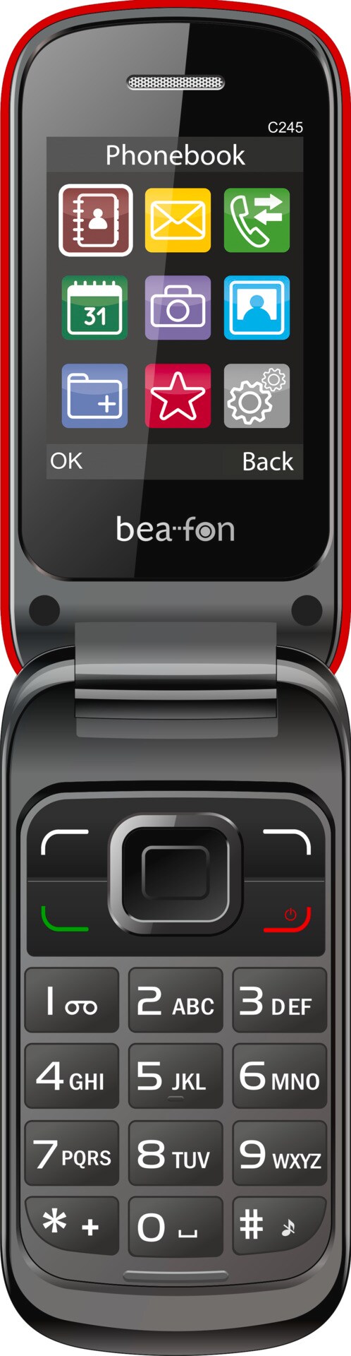 Bea-fon Classic Line C245 Mobiltelefon rot