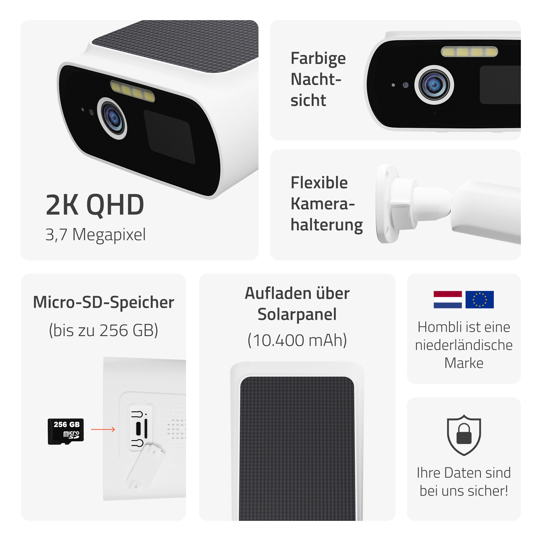 Hombli smarte Solar outdoor Kamera weiß