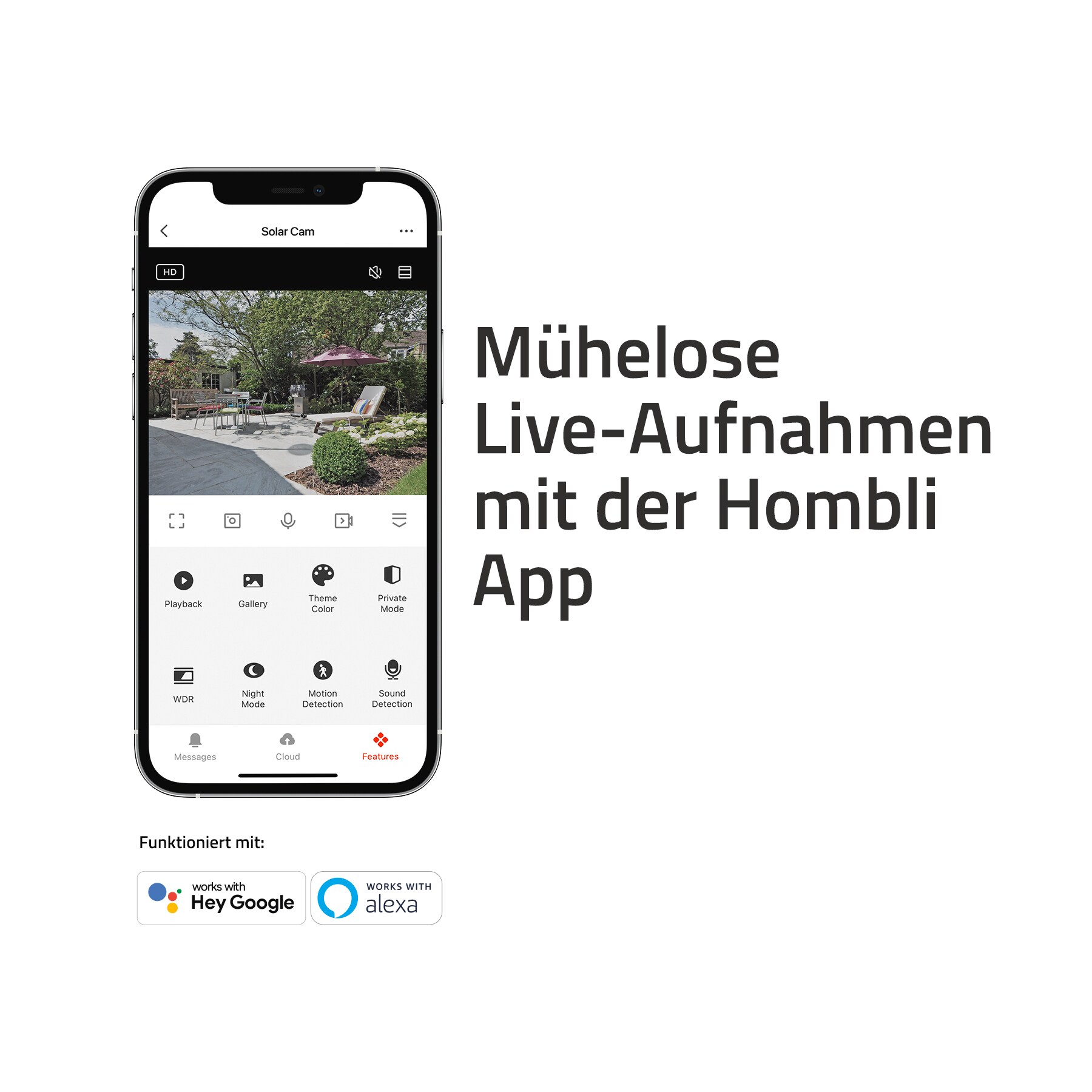 Hombli smarte Solar outdoor Kamera weiß