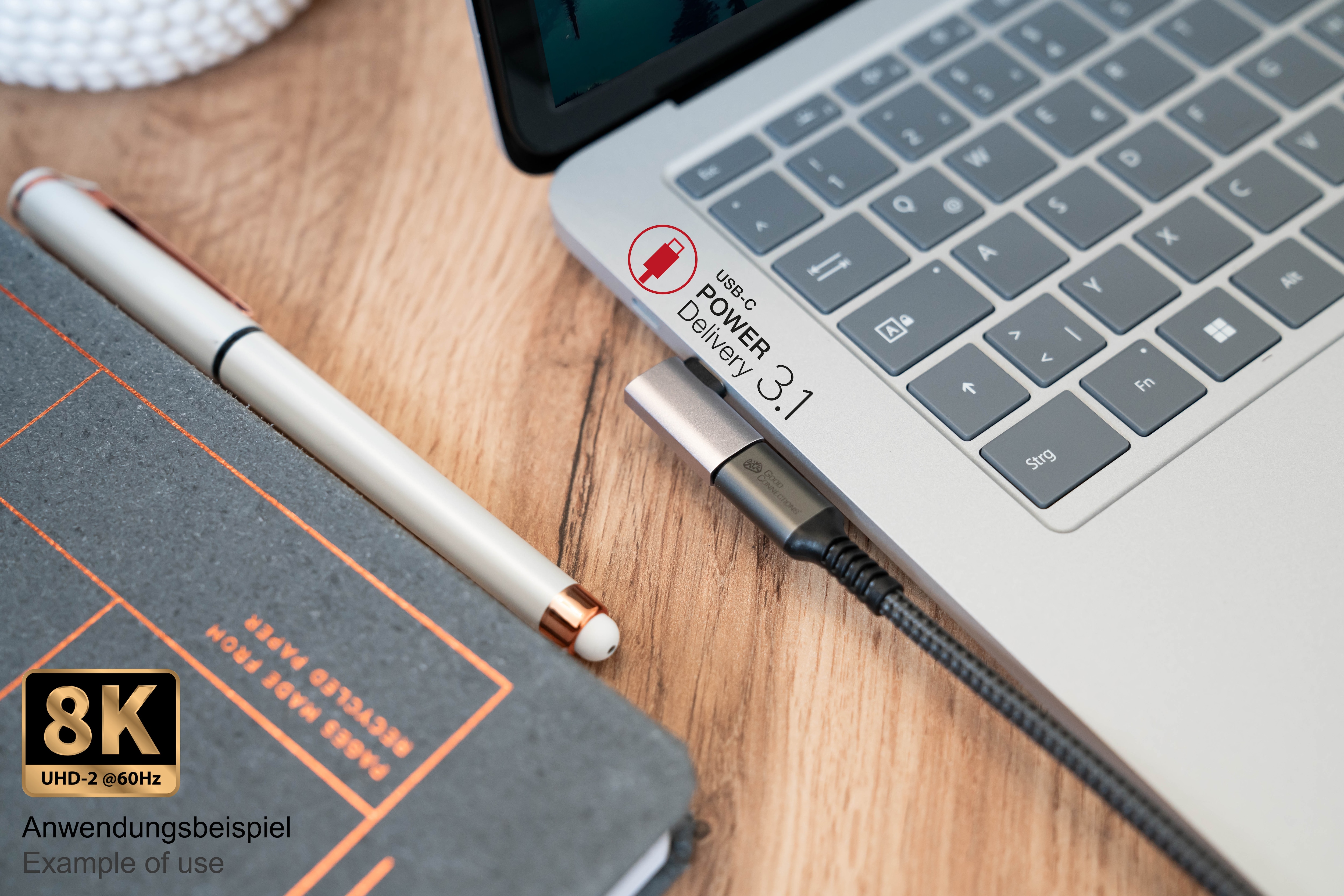 Good Connections USB 4.0 Gen. 3x2 Winkeladapter USB-C Stecker an USB-C Buchse