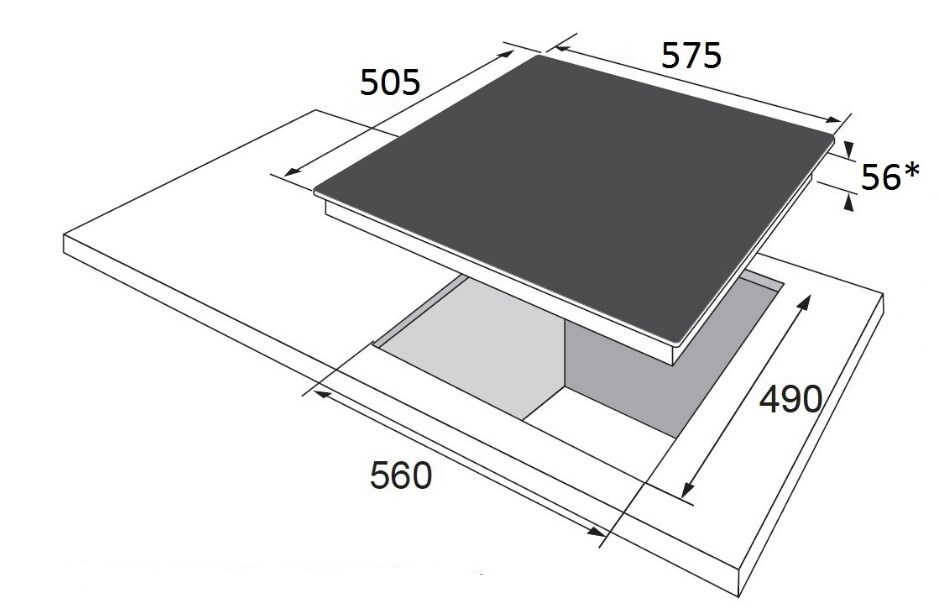 Amica Kochfeld KMC 742 600 E - Digitalanzeige - 9 Leistungsstufen