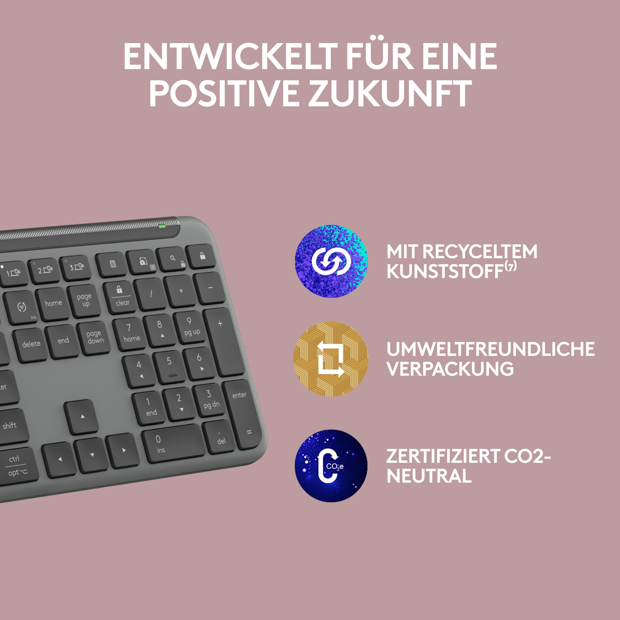 Logitech Signature Slim K950 Graphite - Kabellose Tastatur inkl. Logi Bolt