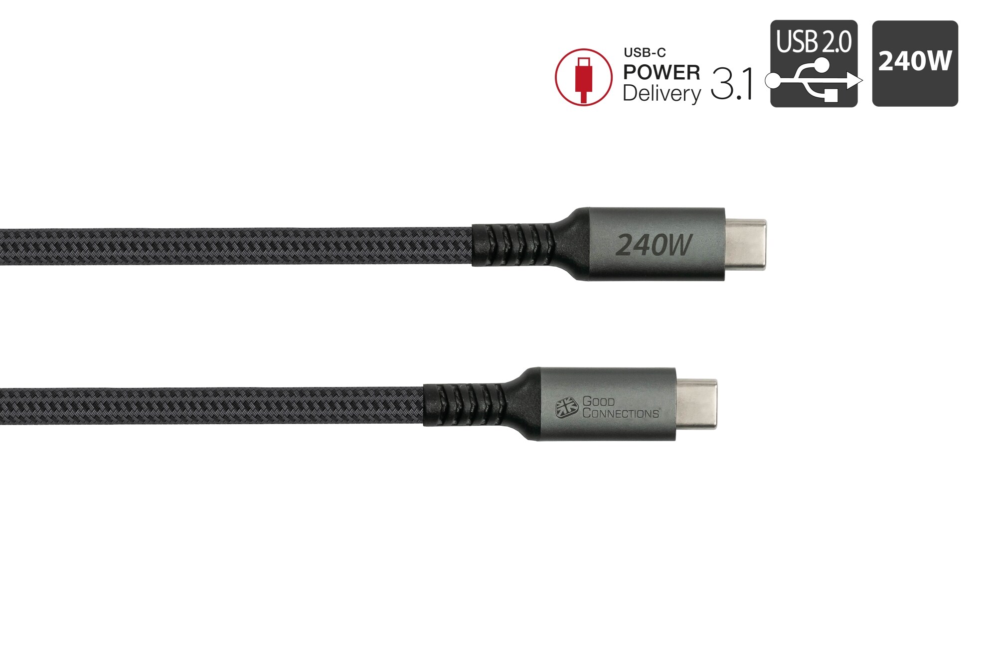 Good Connections USB 2.0 Lade- und Datenkabel (240W) USB-C St./ USB-C St. 1m