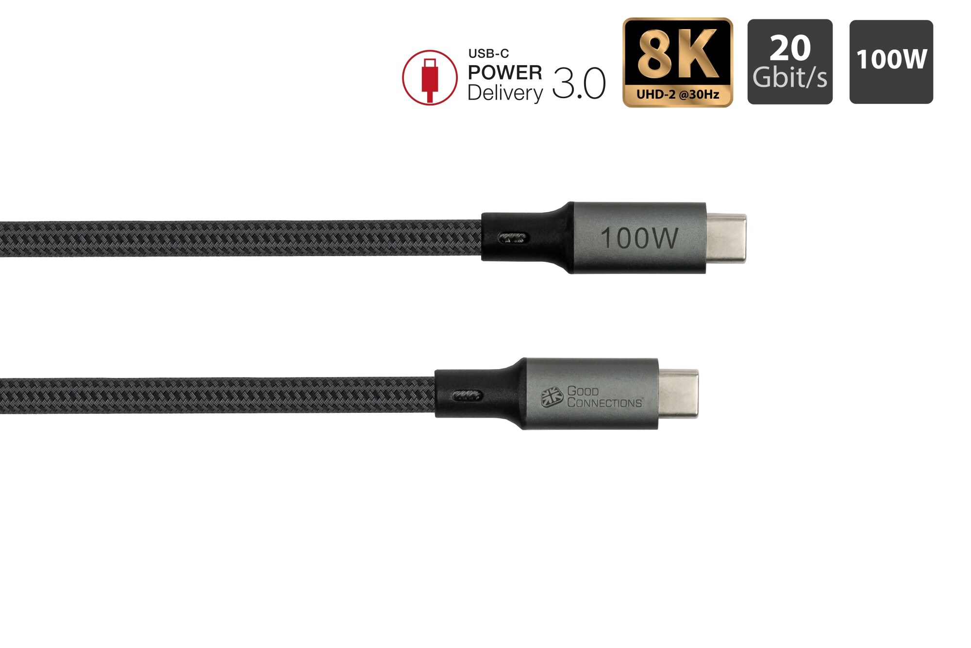 Good Connections USB 4.0 Kabel (20GBit/s, 100W, 8K@30Hz) USB-C St./St. 1,8m