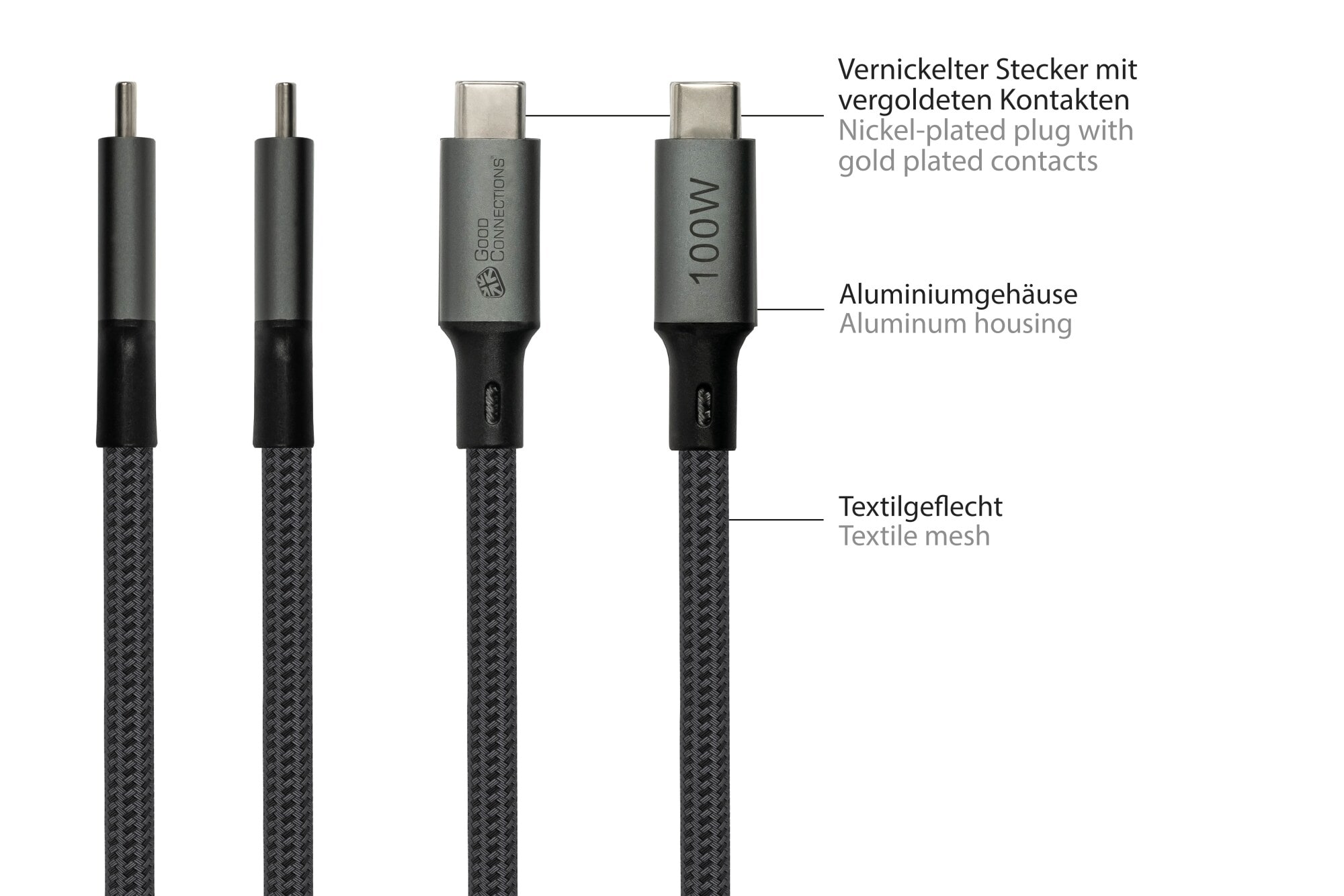 Good Connections USB 4.0 Kabel (20GBit/s, 100W, 8K@30Hz) USB-C St./St. 1,8m