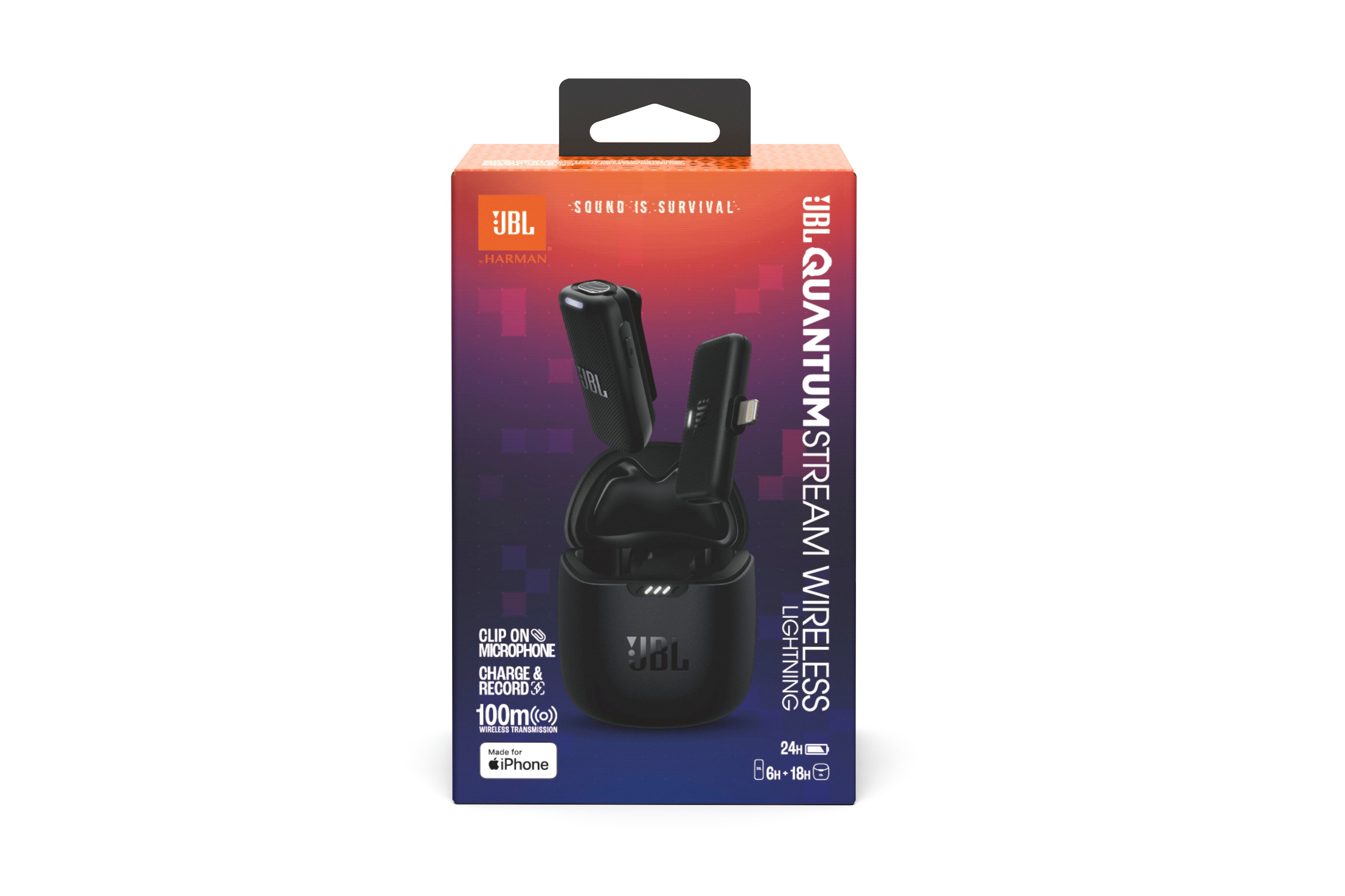 JBL Quantum Stream Wireless - Clip-on wireless Mic mit lightning connector