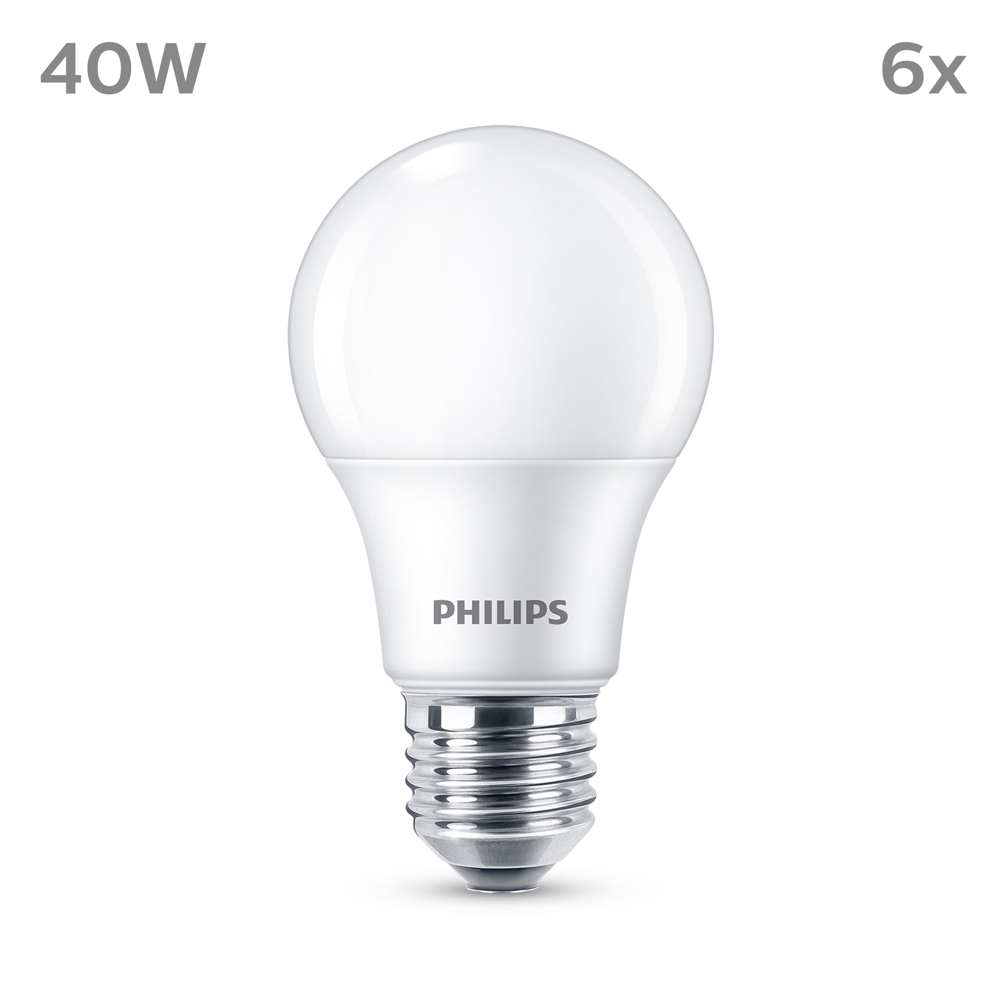 Philips LED Normallampe mit 40W, E27 Sockel, Klar, Warmwhite (2700K)