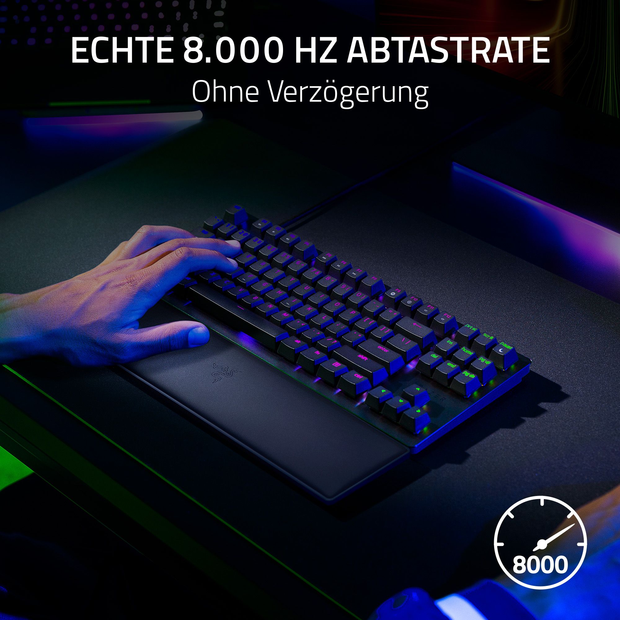 RAZER ISKUR V2 Fabric inkl. Huntsman V2 TKL Purple Switch Gaming Tastatur