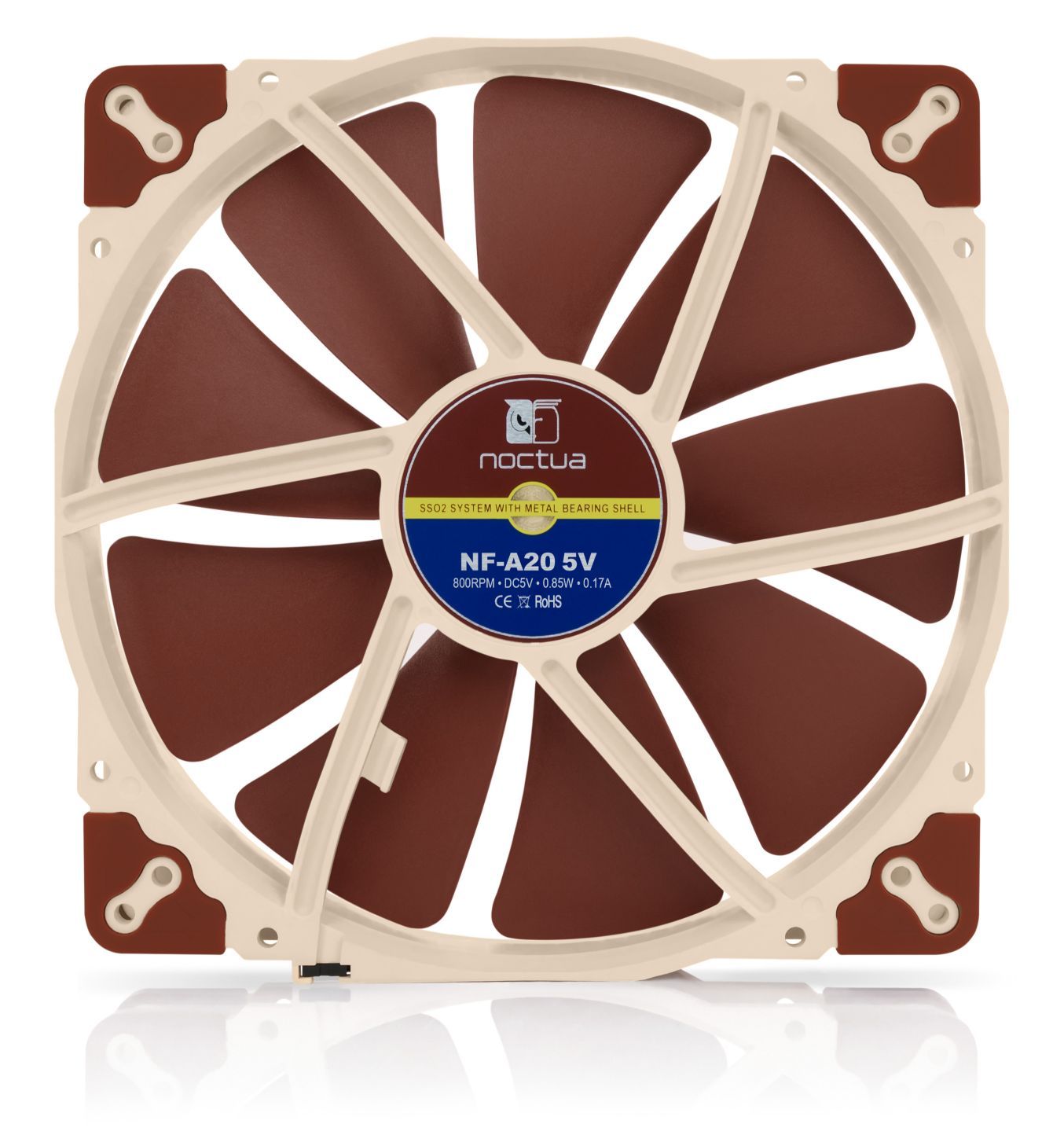 Noctua NF-A20 5V 200x200x30mm, 3-Pin (800rpm, 18,1dB(A), 146,9m³/h)