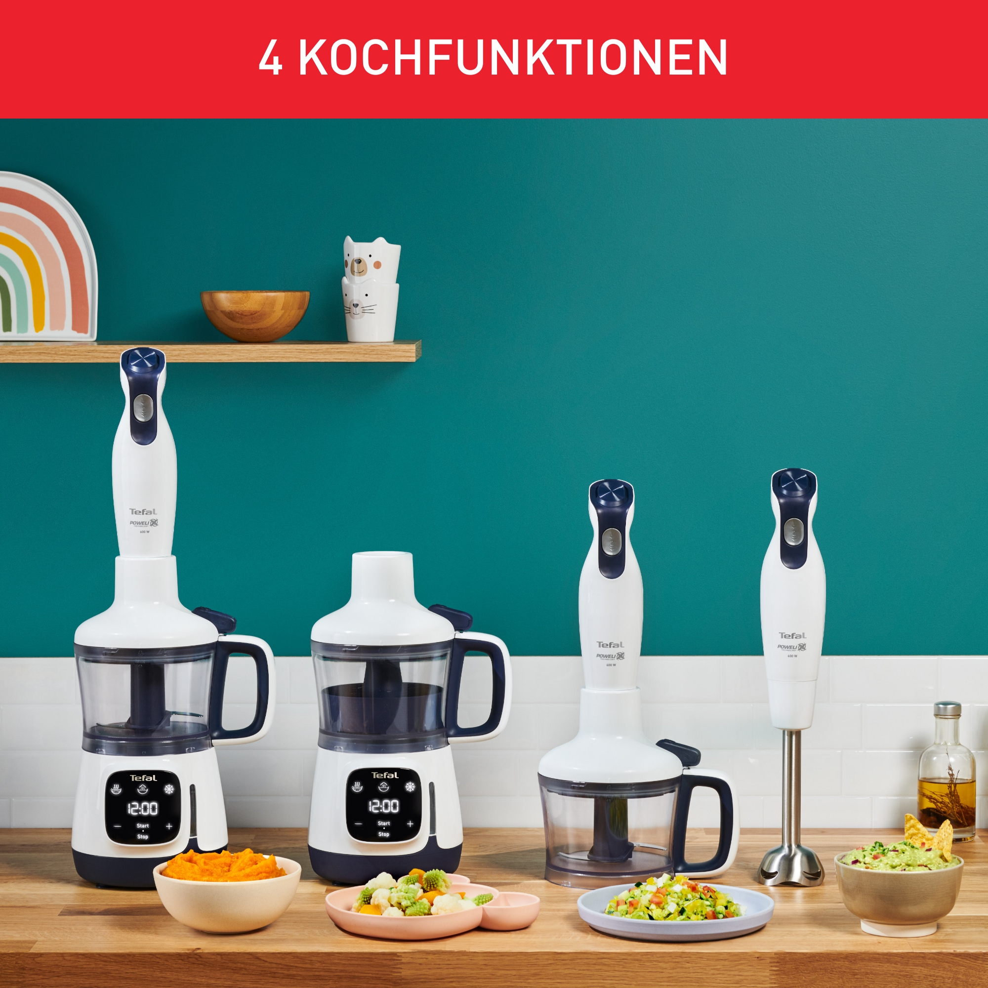 Tefal HB55W4 Yummy Gourmet 4-in-1-Babynahrungszubereiter