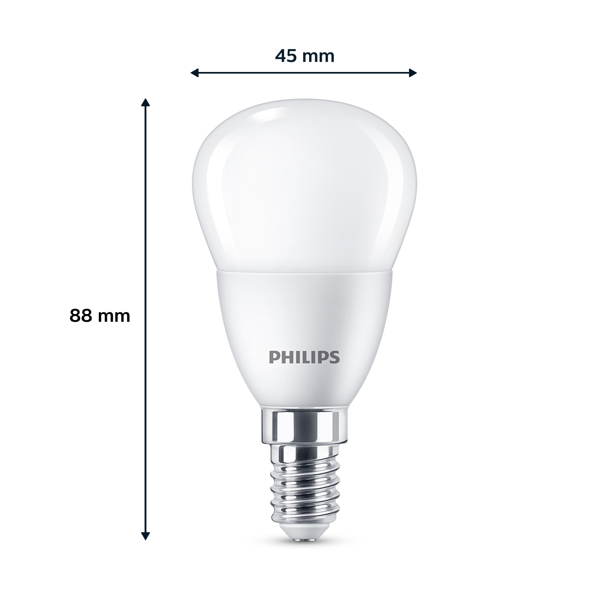 Philips LED Tropfenlampe mit 40W, E14 Sockel, Matt, Warmwhite (2700K) 6er Pack