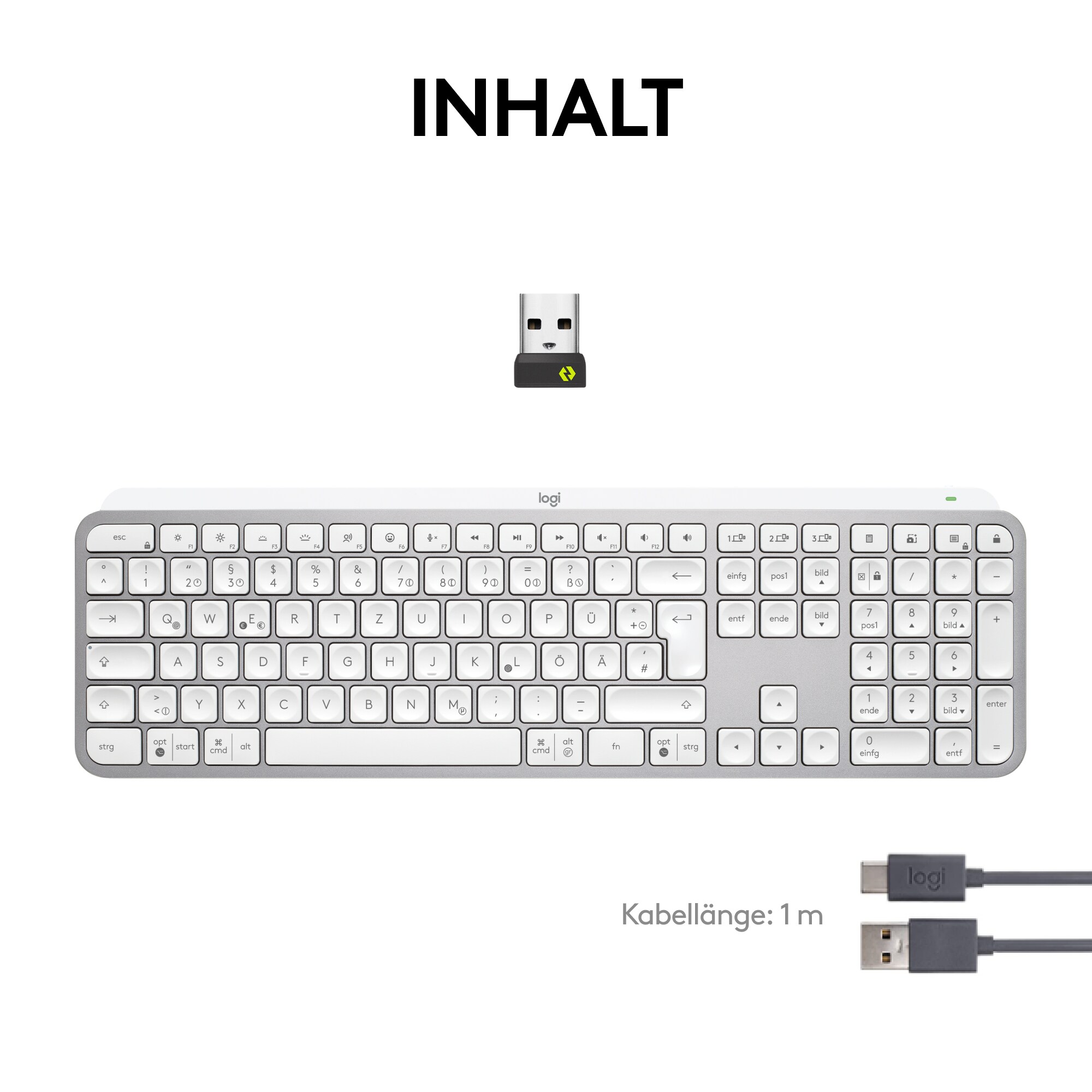 Logitech MX Keys S Pale Grey - Kabelloses Keyboard