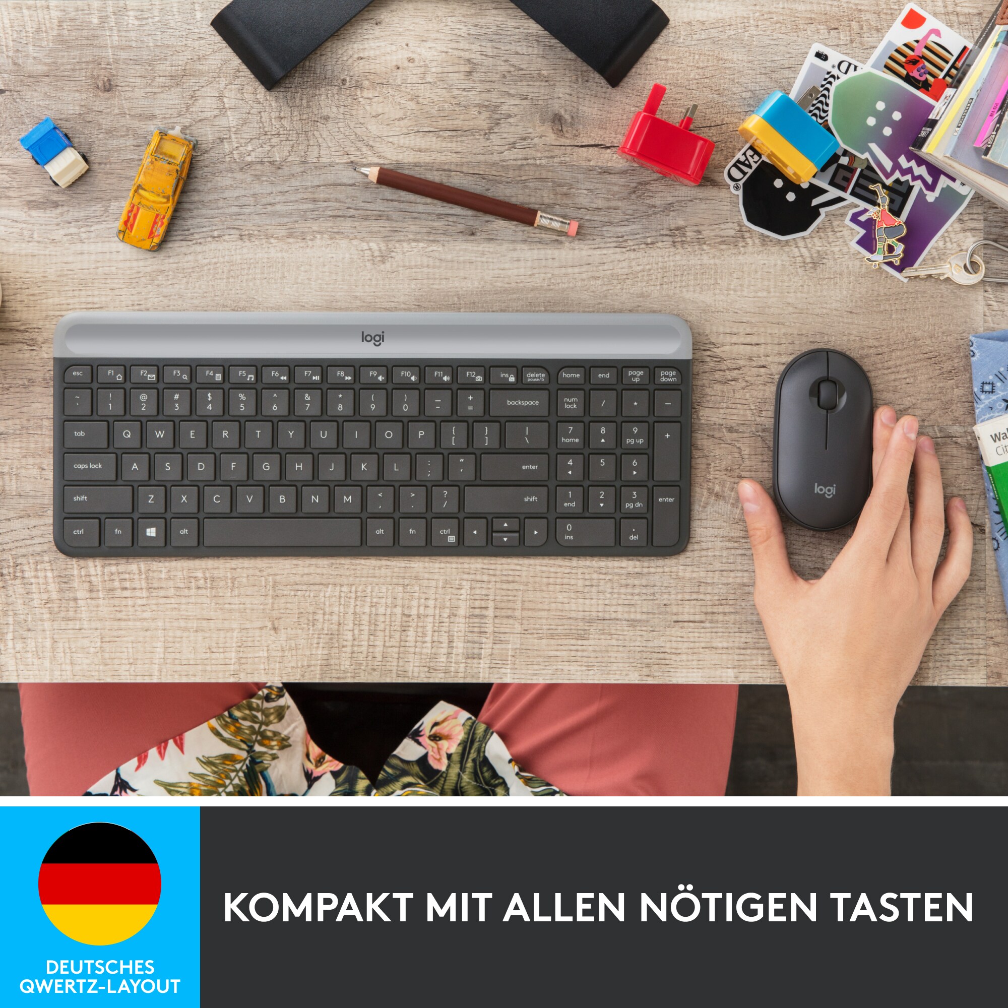 Logitech MK470 Kabellose Maus-Tastaturkombination Schwarz