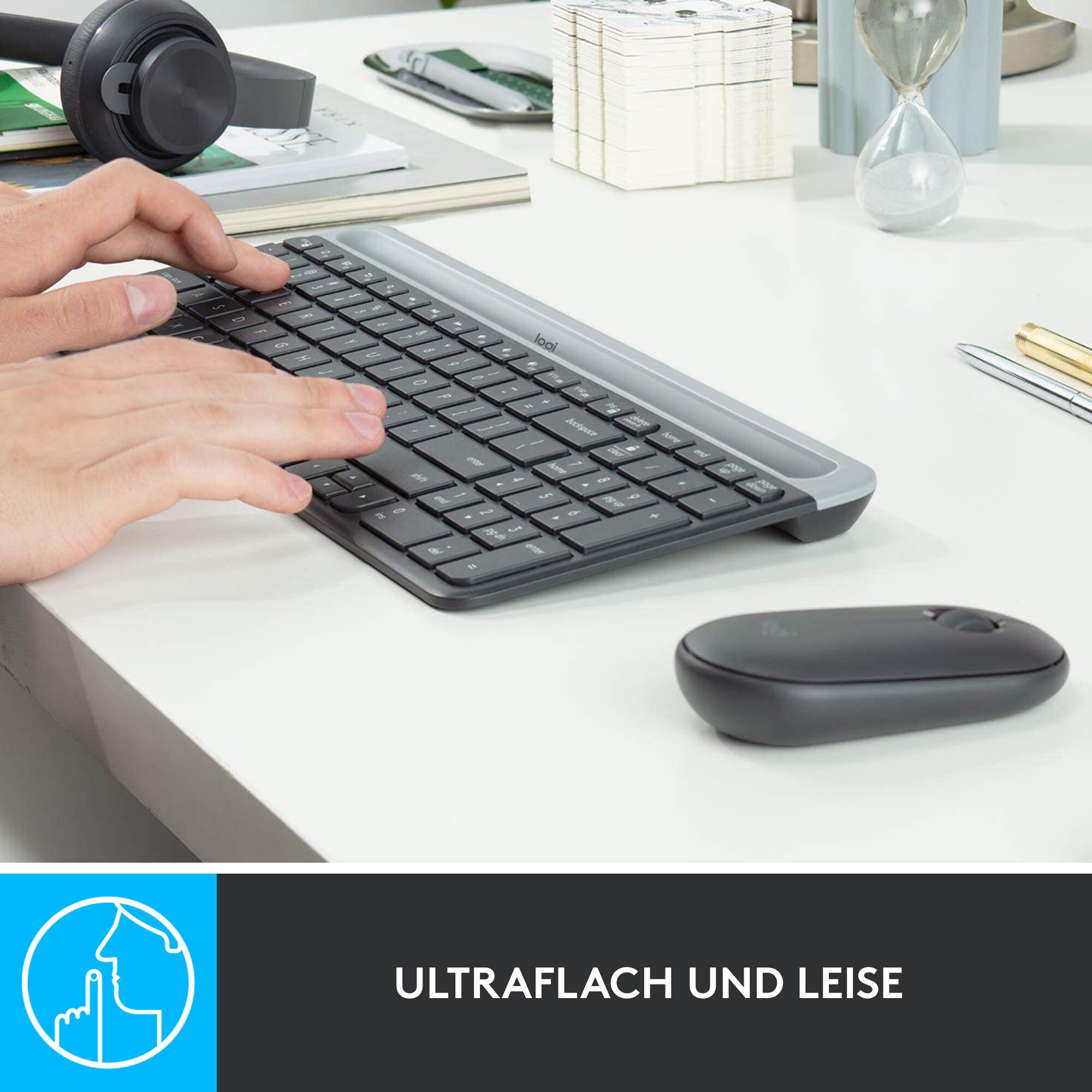 Logitech MK470 Kabellose Maus-Tastaturkombination Schwarz