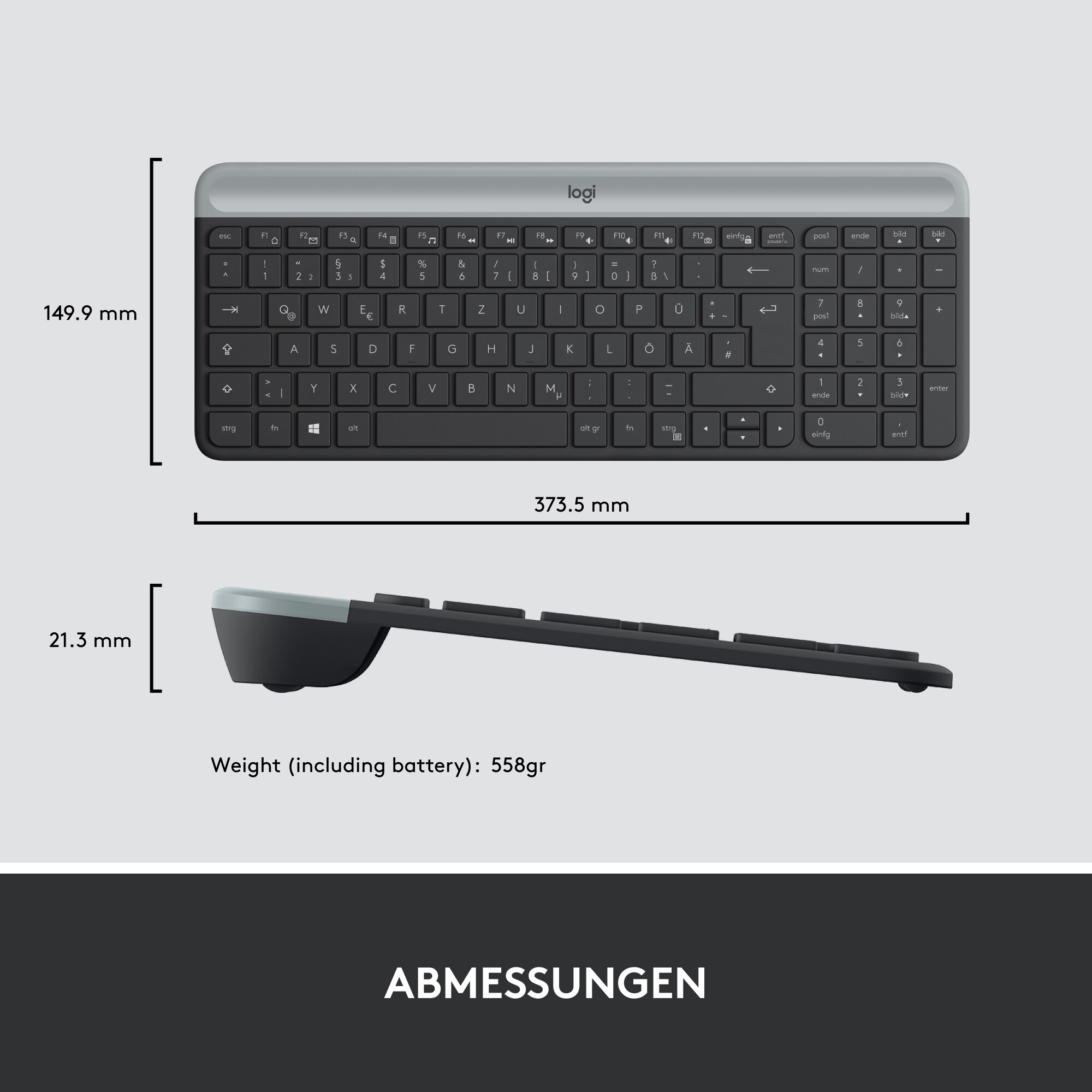 Logitech MK470 Kabellose Maus-Tastaturkombination Schwarz