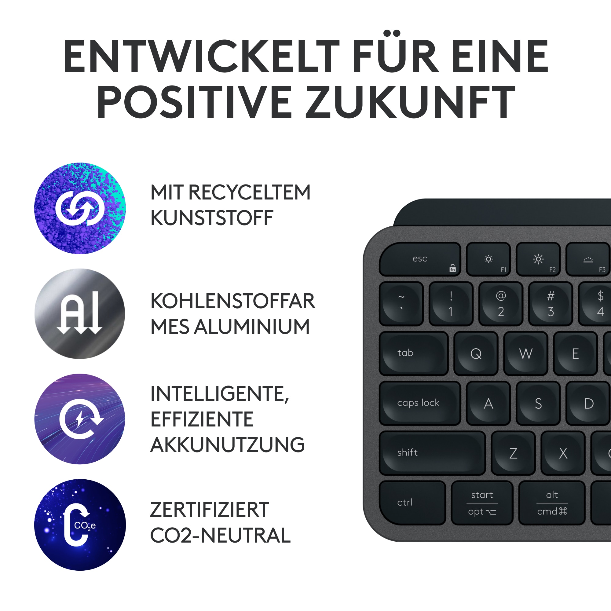 Logitech MX Keys S Graphite - Kabelloses Keyboard