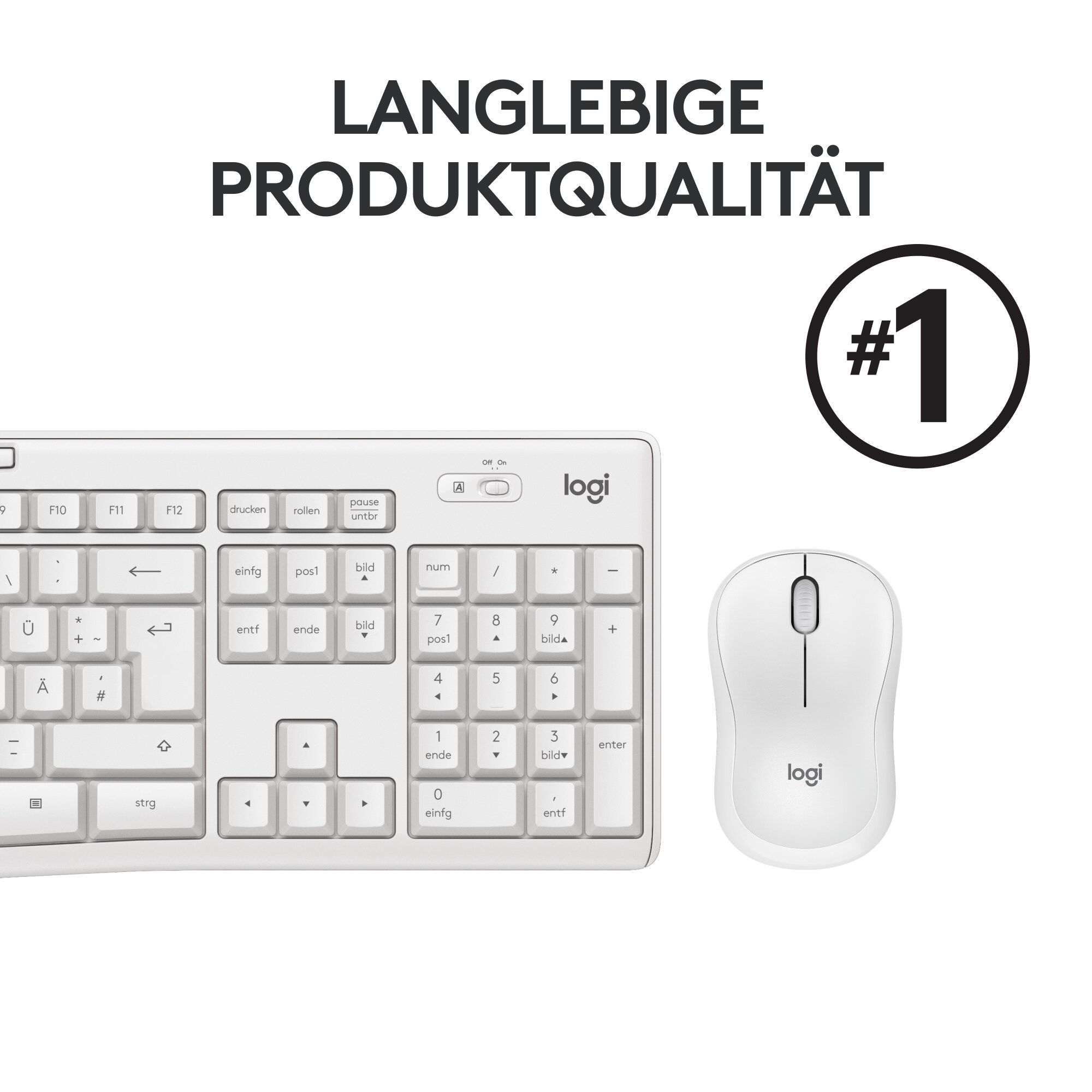 Logitech MK295 Silent Kabellose Maus-Tastaturkombination Weiß