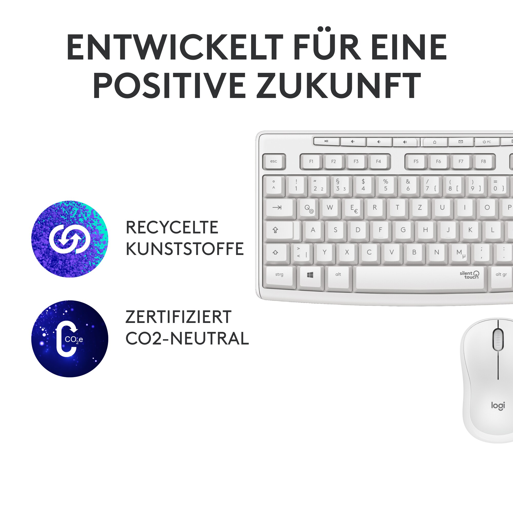 Logitech MK295 Silent Kabellose Maus-Tastaturkombination Weiß