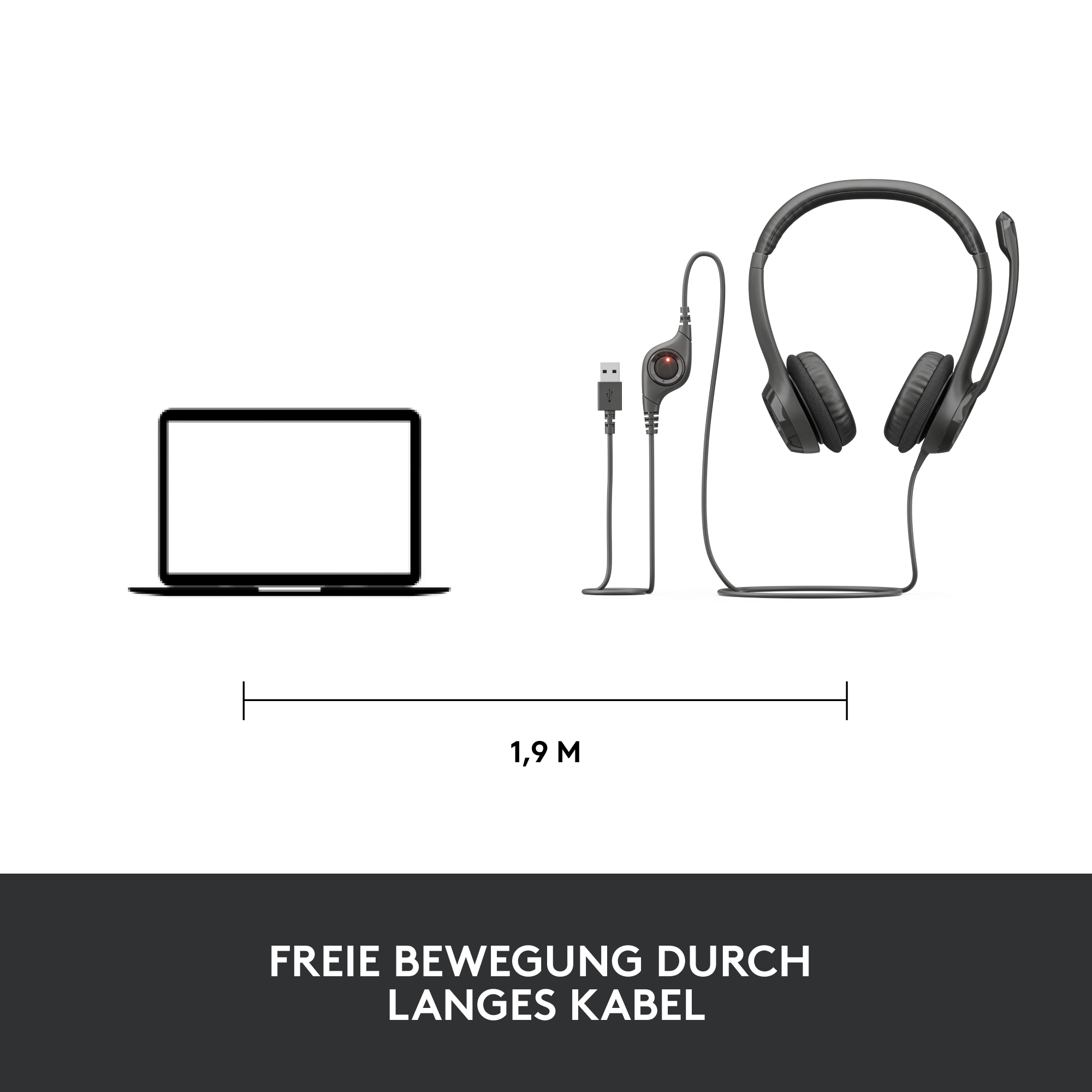 Logitech H390 Kabelgebundenes Beidseitiges Headset USB Schwarz