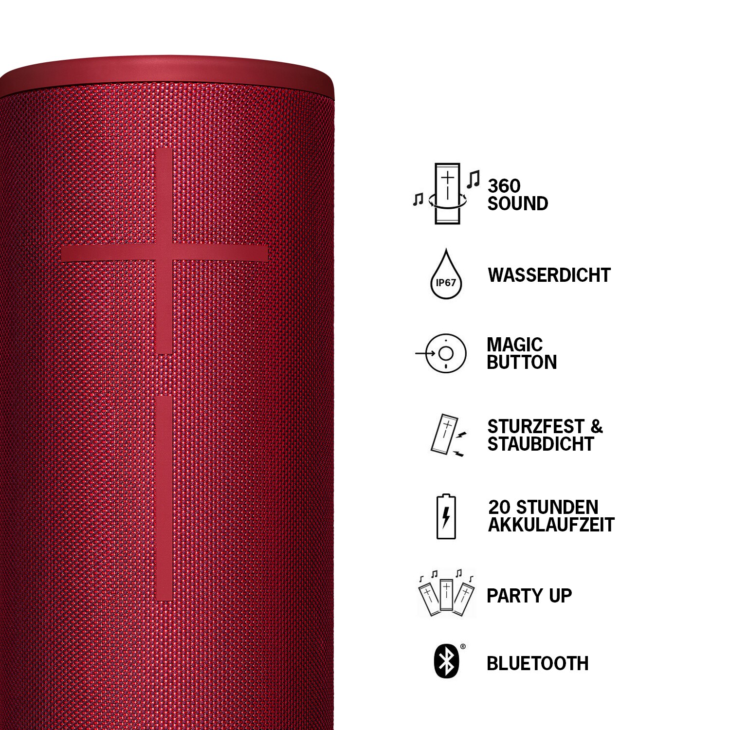 Ultimate Ears UE Megaboom 3 Bluetooth Speaker rot