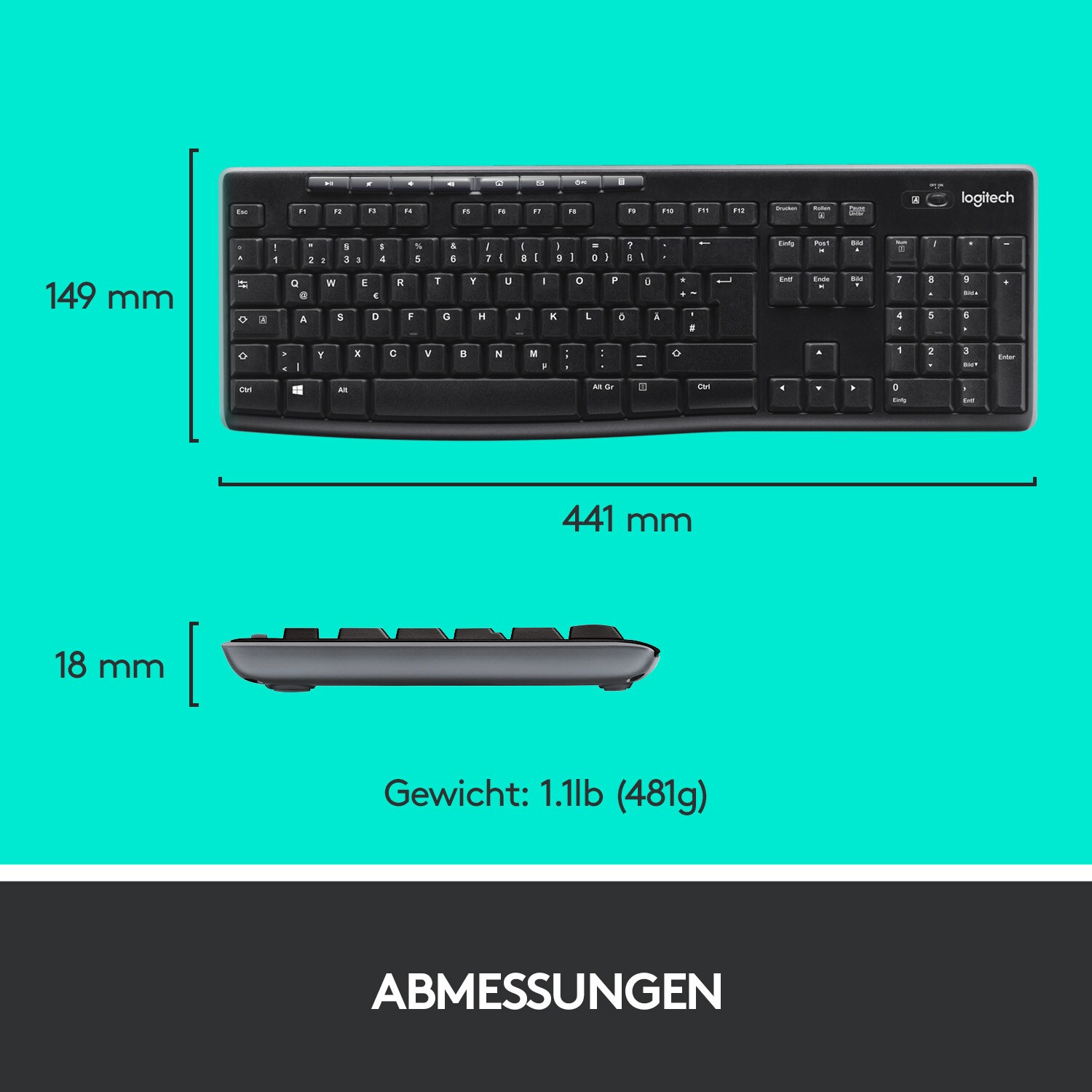 Logitech MK270 Kabellose Maus-Tastaturkombination