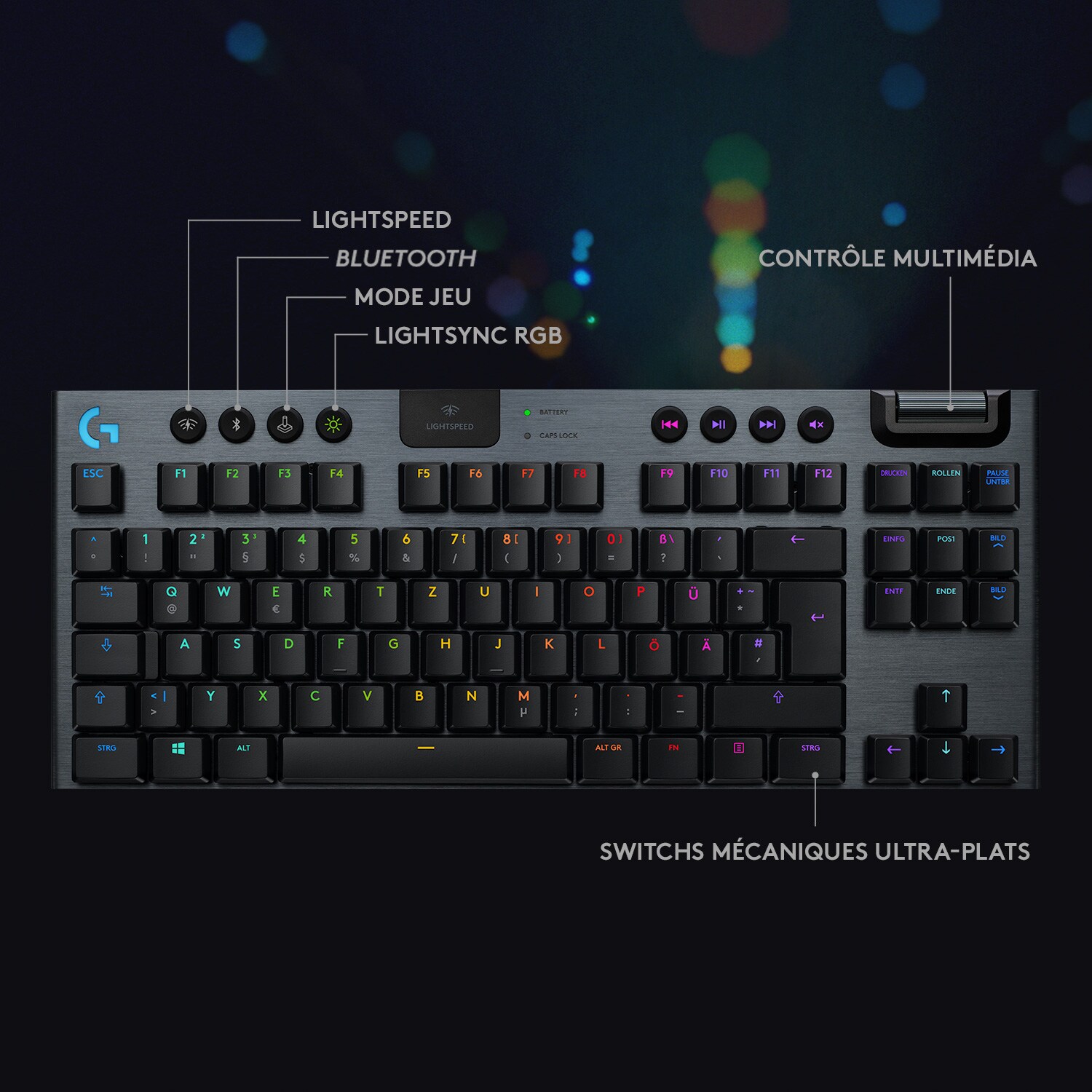 Logitech G915 TKL LIGHTSPEED Linear Kabellose Mechanische RGB Gaming Tastatur