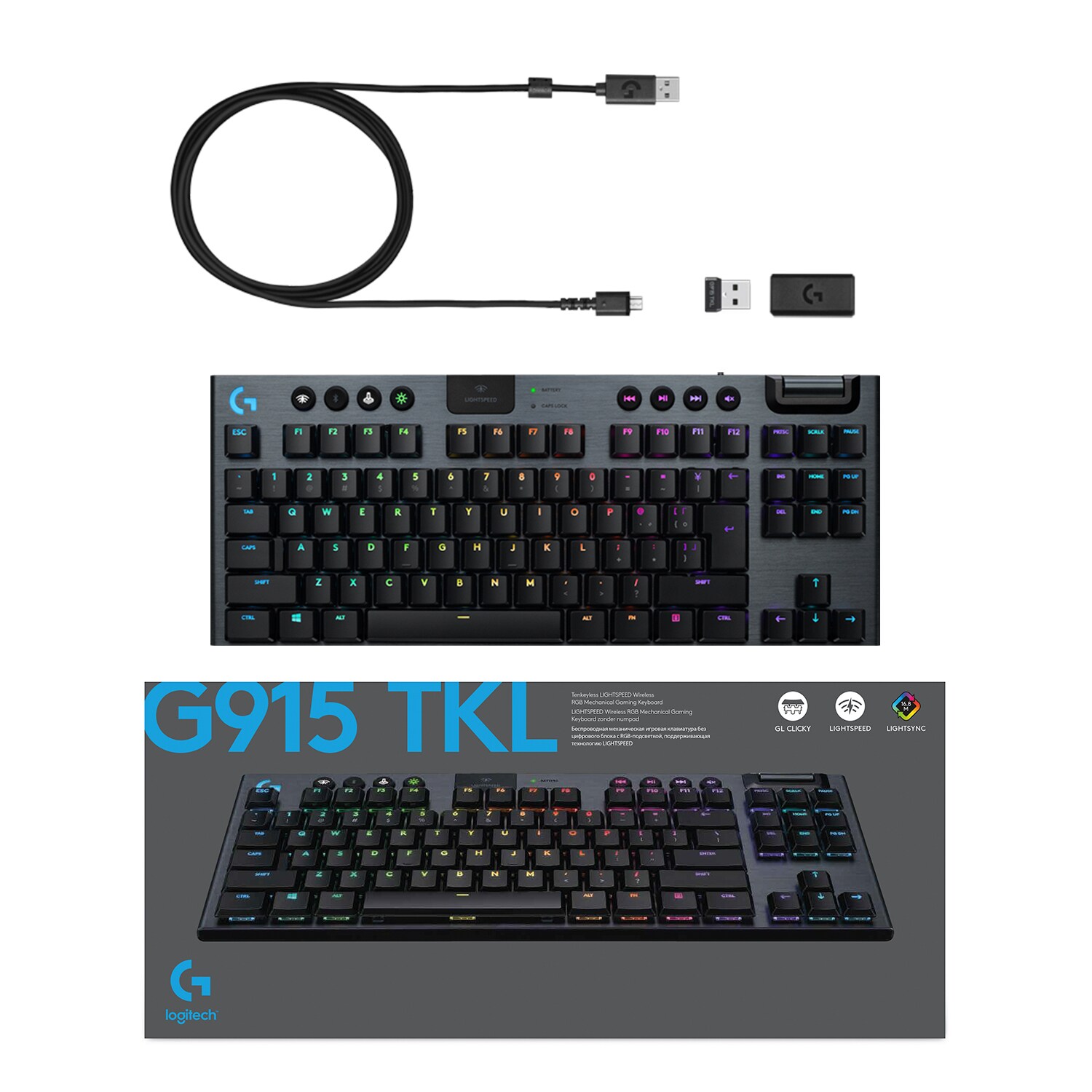 Logitech G915 TKL LIGHTSPEED Linear Kabellose Mechanische RGB Gaming Tastatur