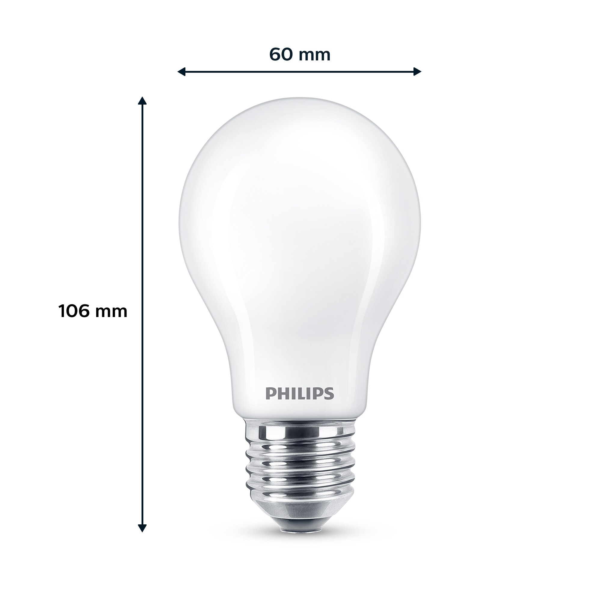 Philips LED Normallampe mit 60W, E27 Sockel, Matt, Warmwhite (2700K) 6er Pack